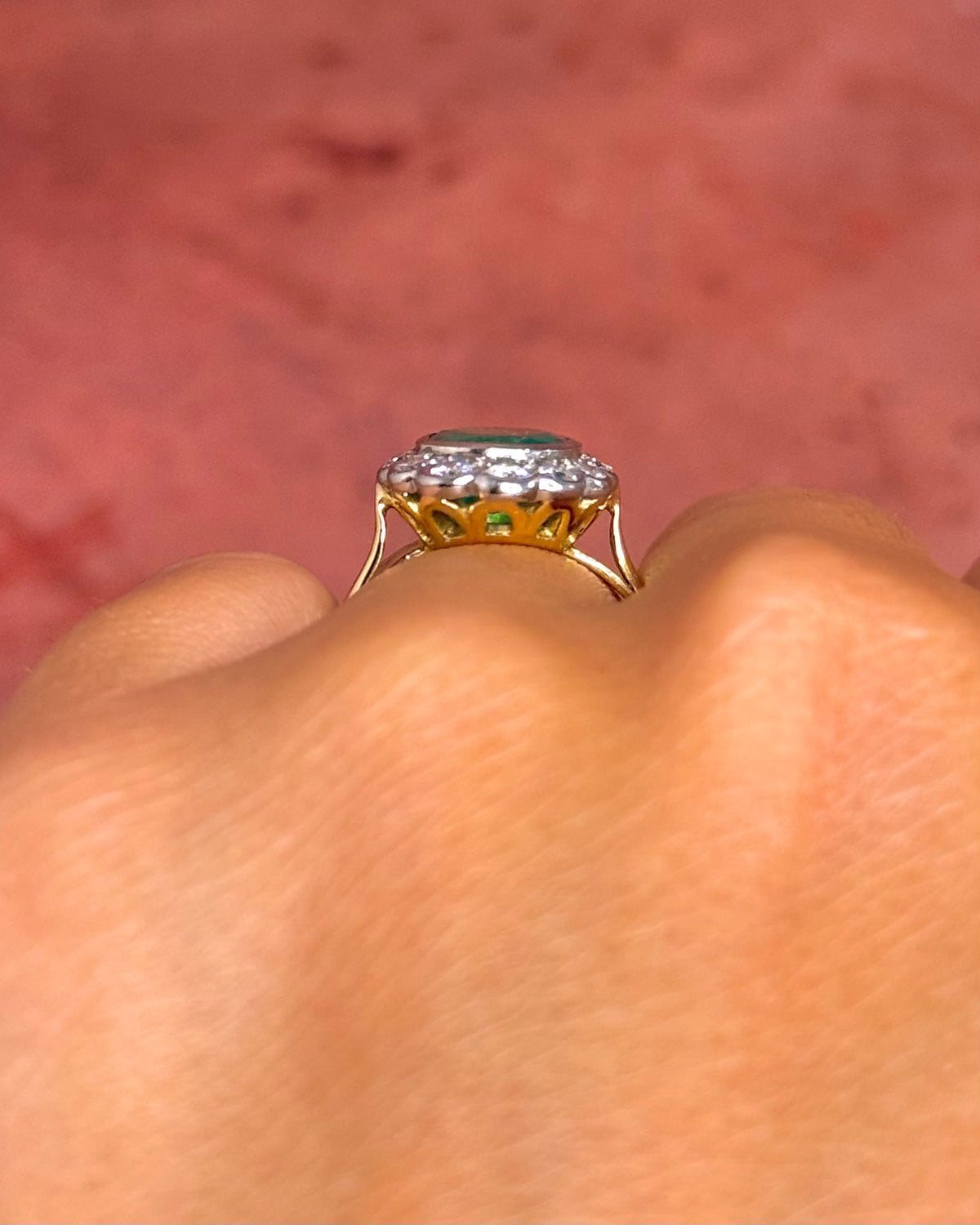 Bague Marguerite Émeraude 1.70 carat & Diamants 0.60 carat "Amale"