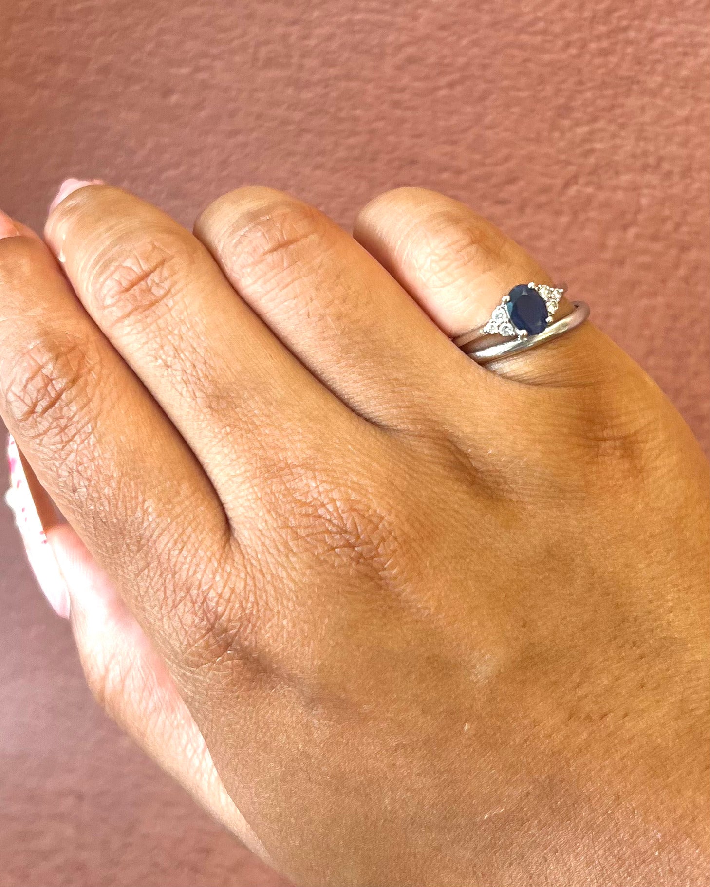 0.85-carat Sapphire & Diamond Trilogy Ring “Aby”