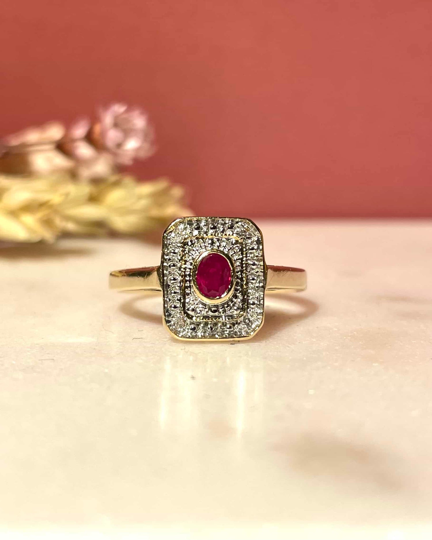 Bague Style Art-Déco Rubis et Diamants "Fériel"