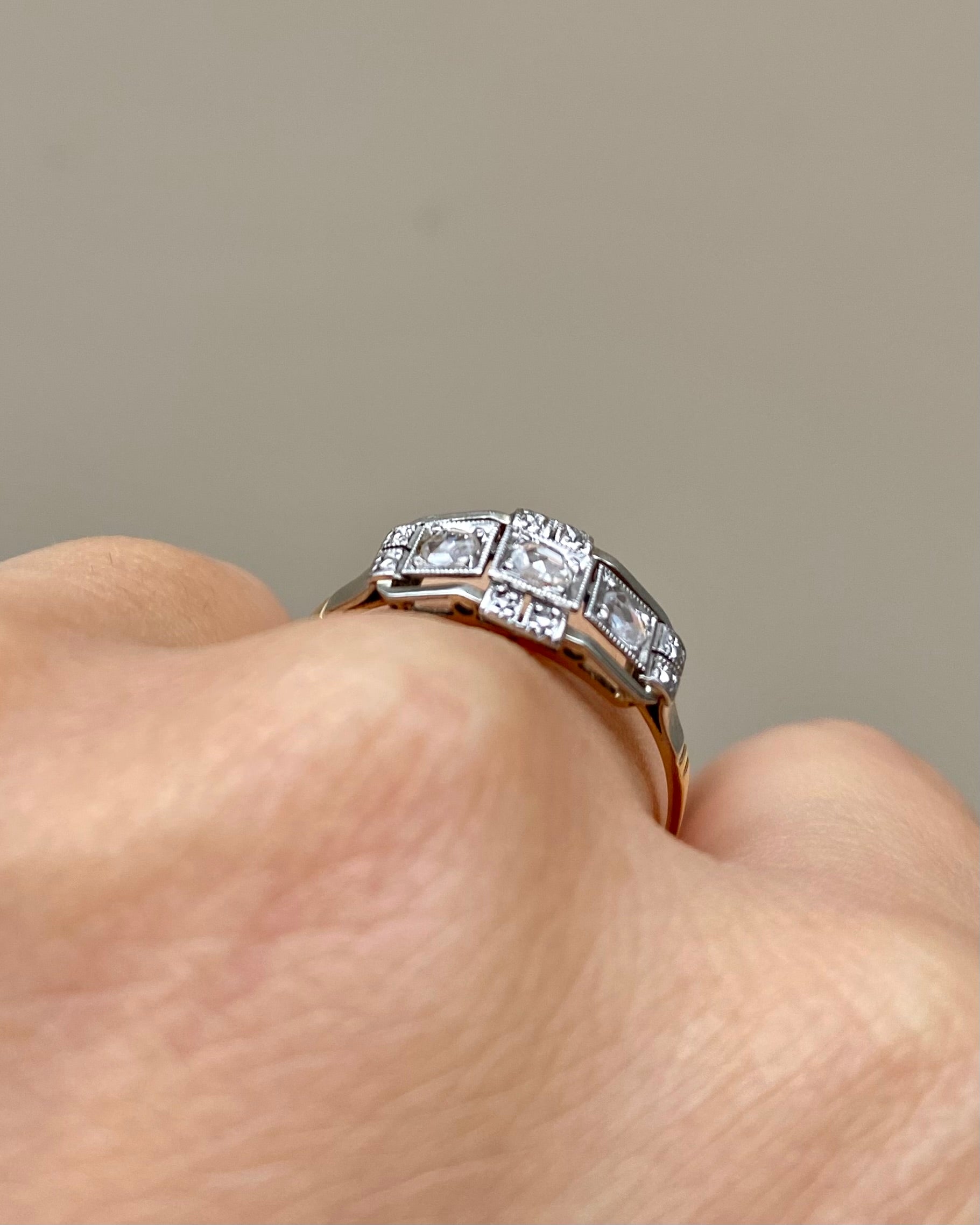 Bague Art Déco 3 Diamants "Clothilde"