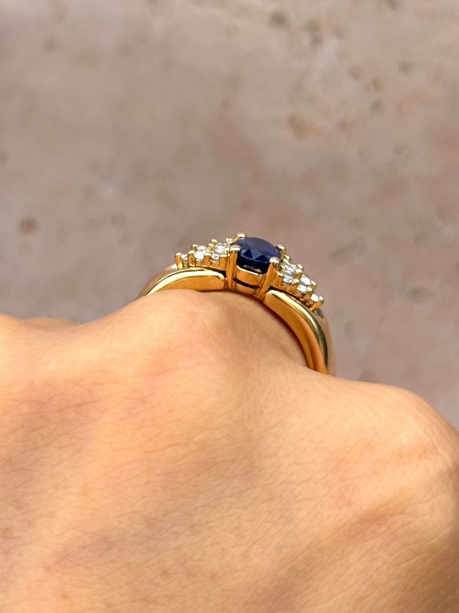 Bague Trilogie Jonc Saphir 1 carat & Diamants 0.48 carat "Ornella"