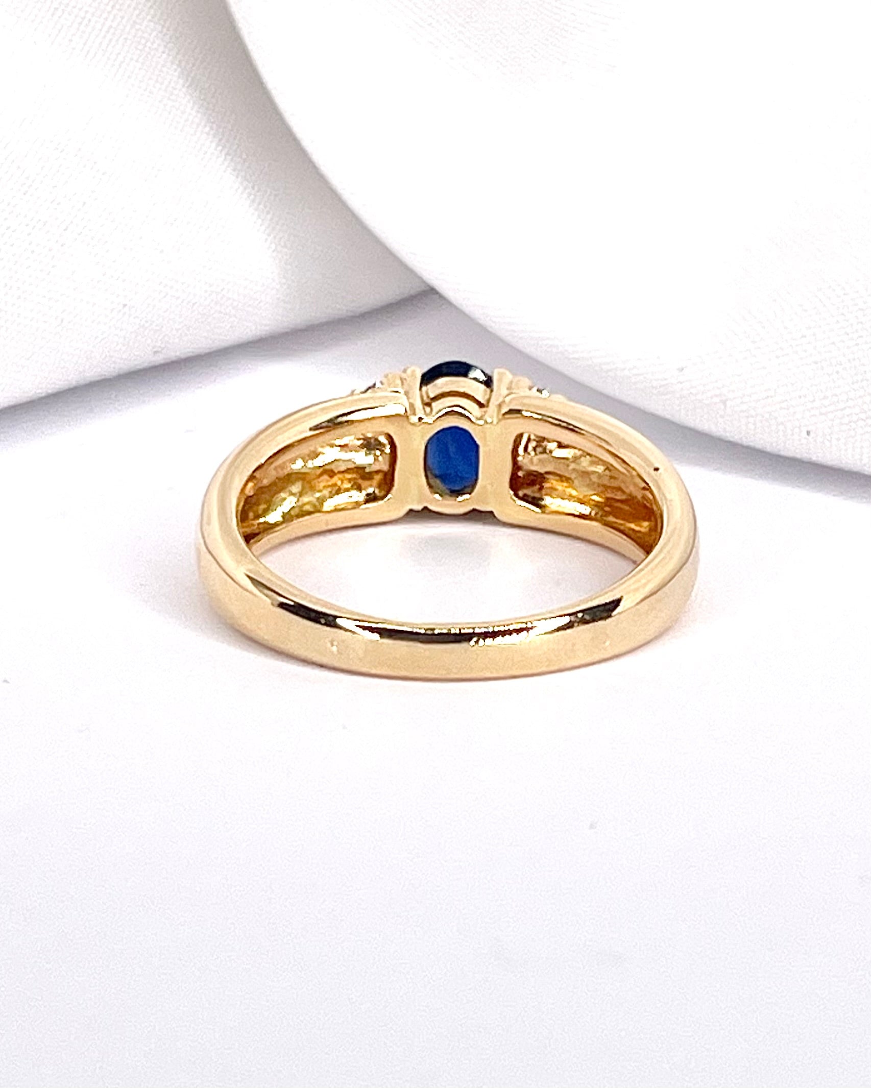 Bague Trilogie Jonc Saphir 1 carat & Diamants 0.48 carat "Ornella"