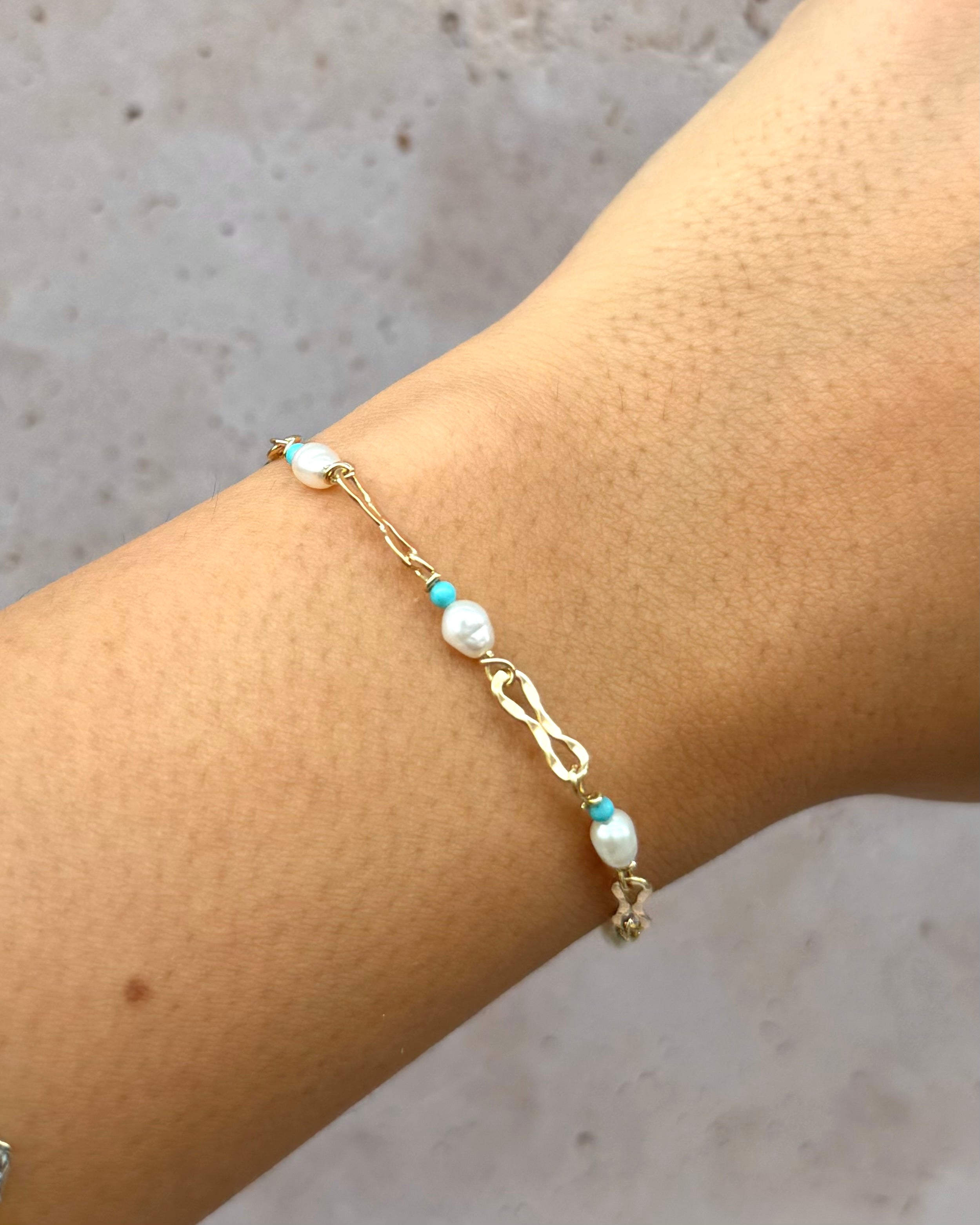 Bracelet Perles & Turquoises "Aurélie"
