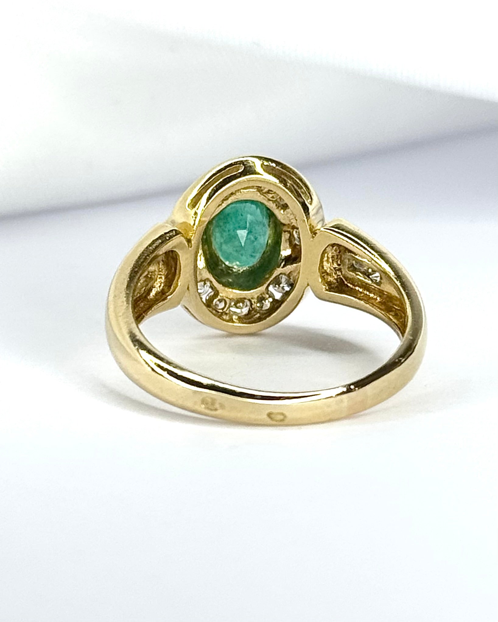 Bague Style Art-Déco Émeraude 0.55 carat & Diamants 0.32 carat 5,32g "Justine"