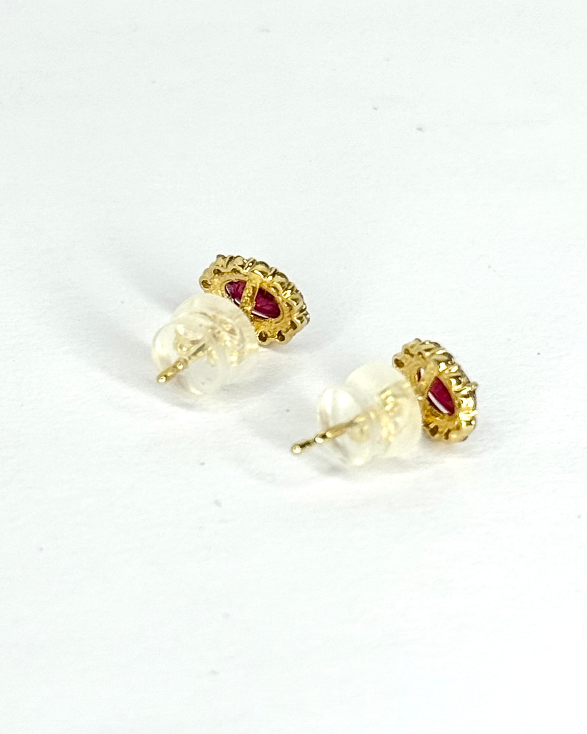 Ruby Stud Earrings 0.50 Carat & Diamonds "Cyrielle"