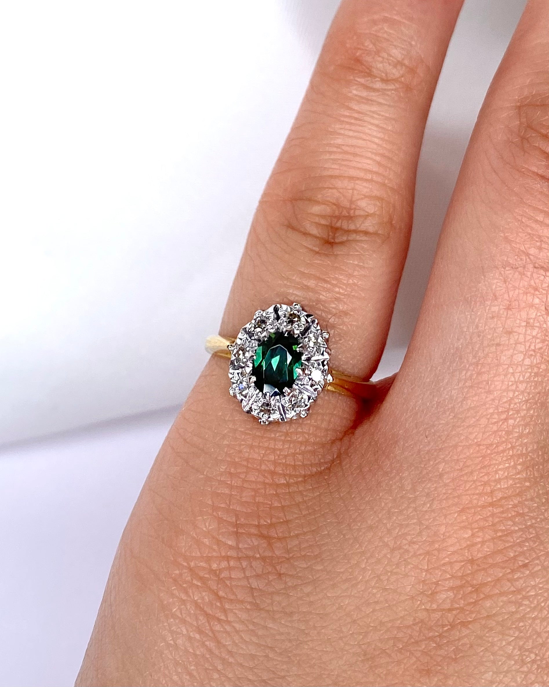 Bague Marguerite Tourmaline 0.60 carat & Diamants "Charlotte" - Elliade Paris