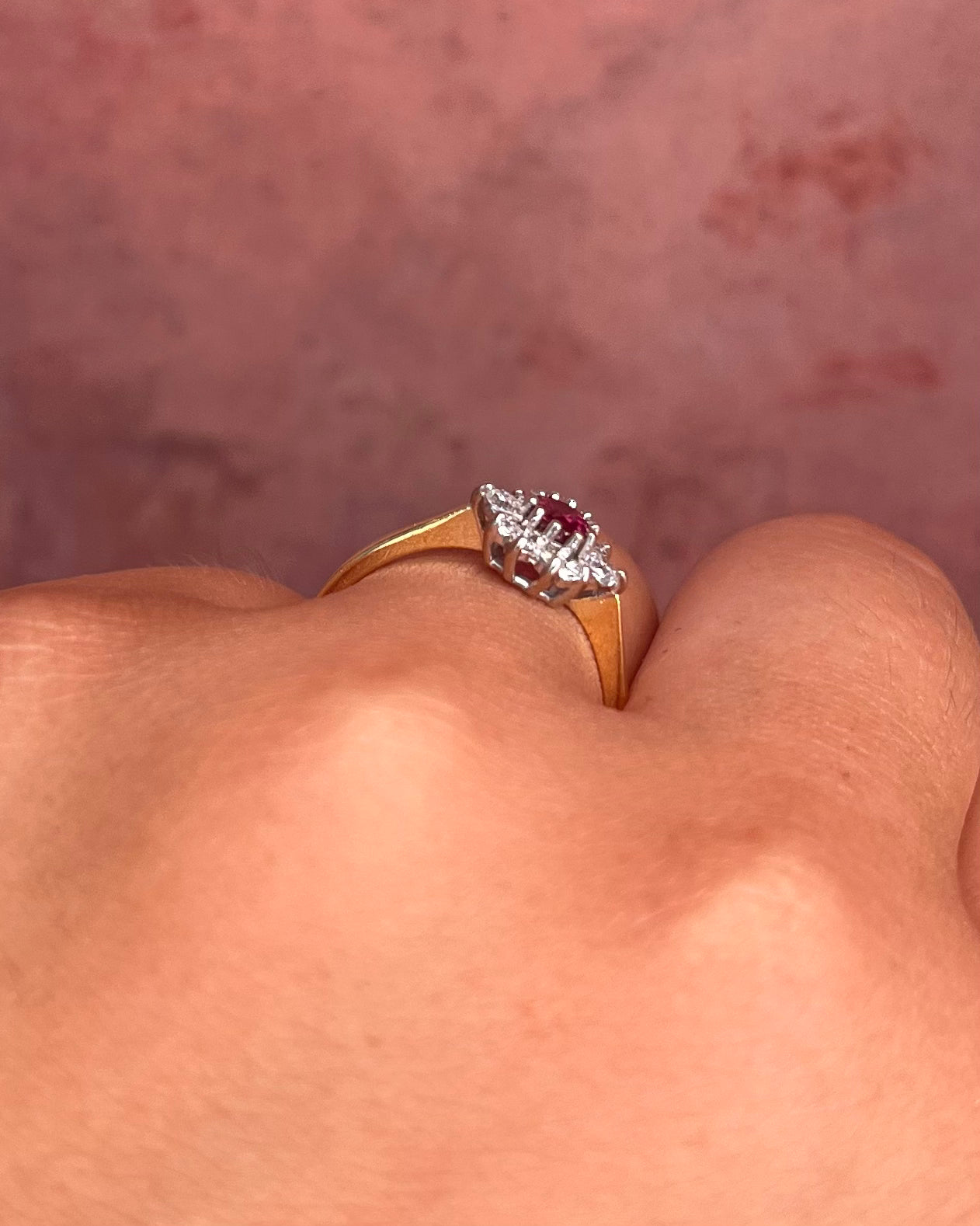 Bague Marguerite Rubis 0.20 carat & Diamant 0.26 carat "Mélissa"