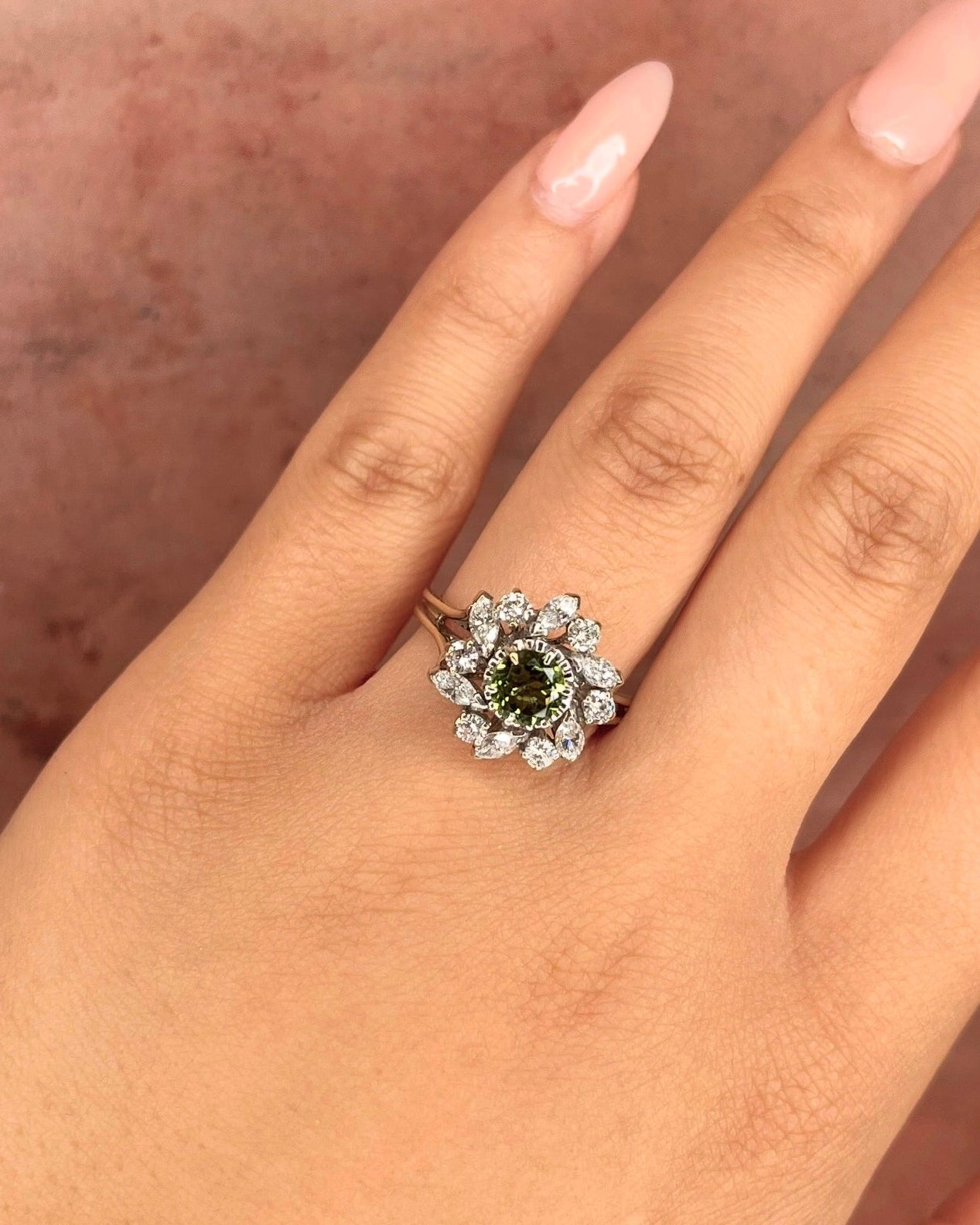 Bague Marguerite Tourmaline 0.91 carat & Diamants 0.66 carat "Joanne"