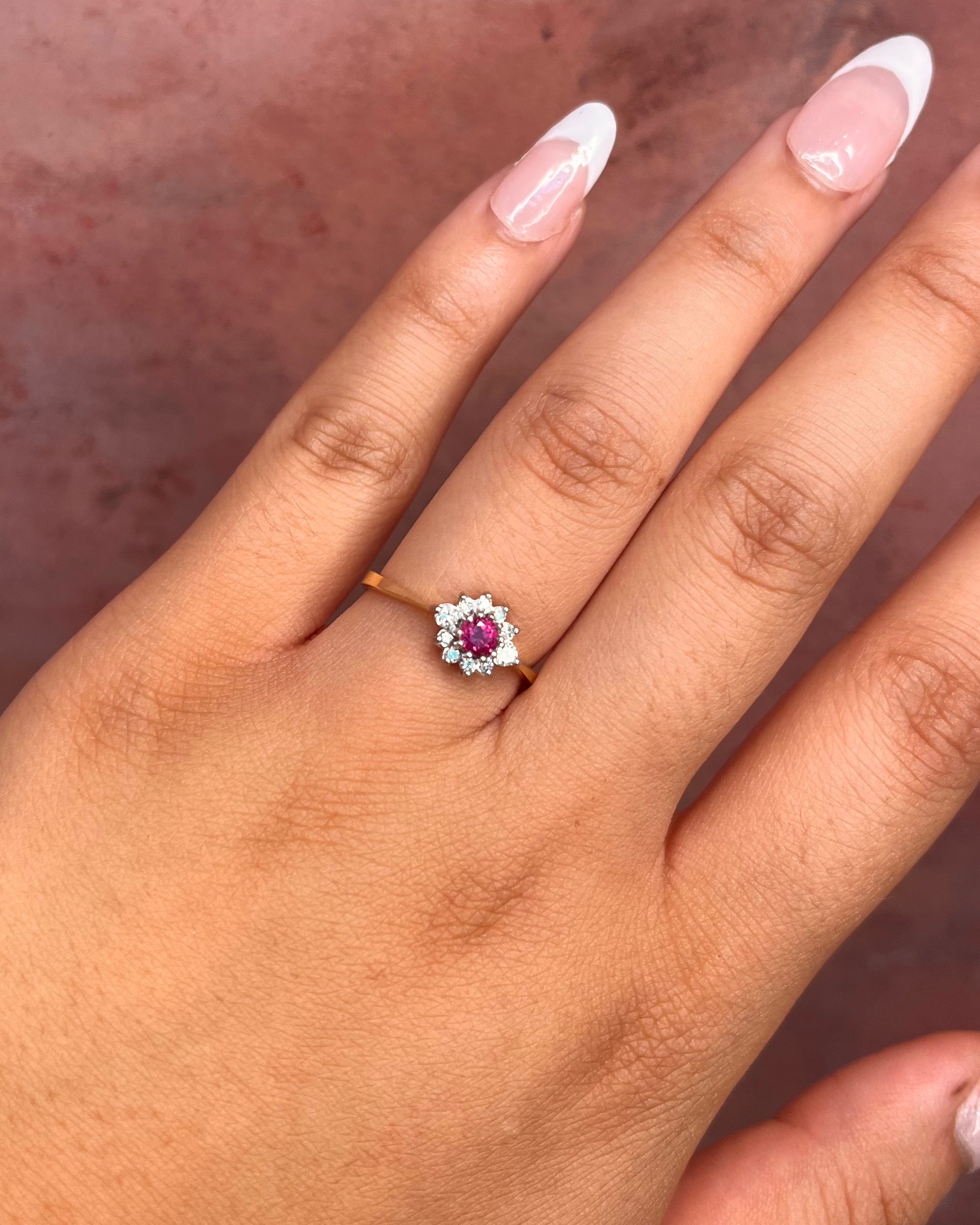 Bague Marguerite Rubis 0.20 carat & Diamant 0.26 carat "Mélissa"