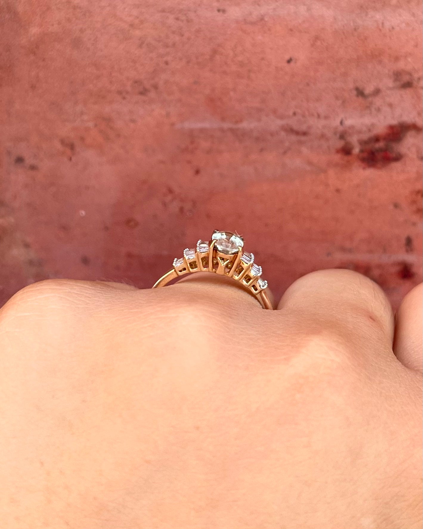 Bague Trilogie Vésuvianite 0.80 carat & Diamants "Ilda"
