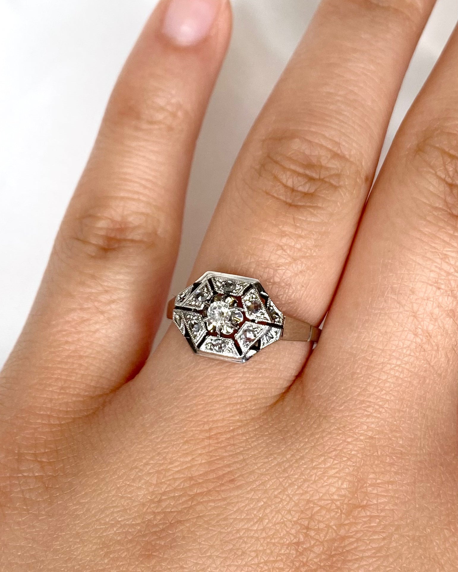 Bague Art-Déco 7 Diamants "Valeria" - Elliade Paris