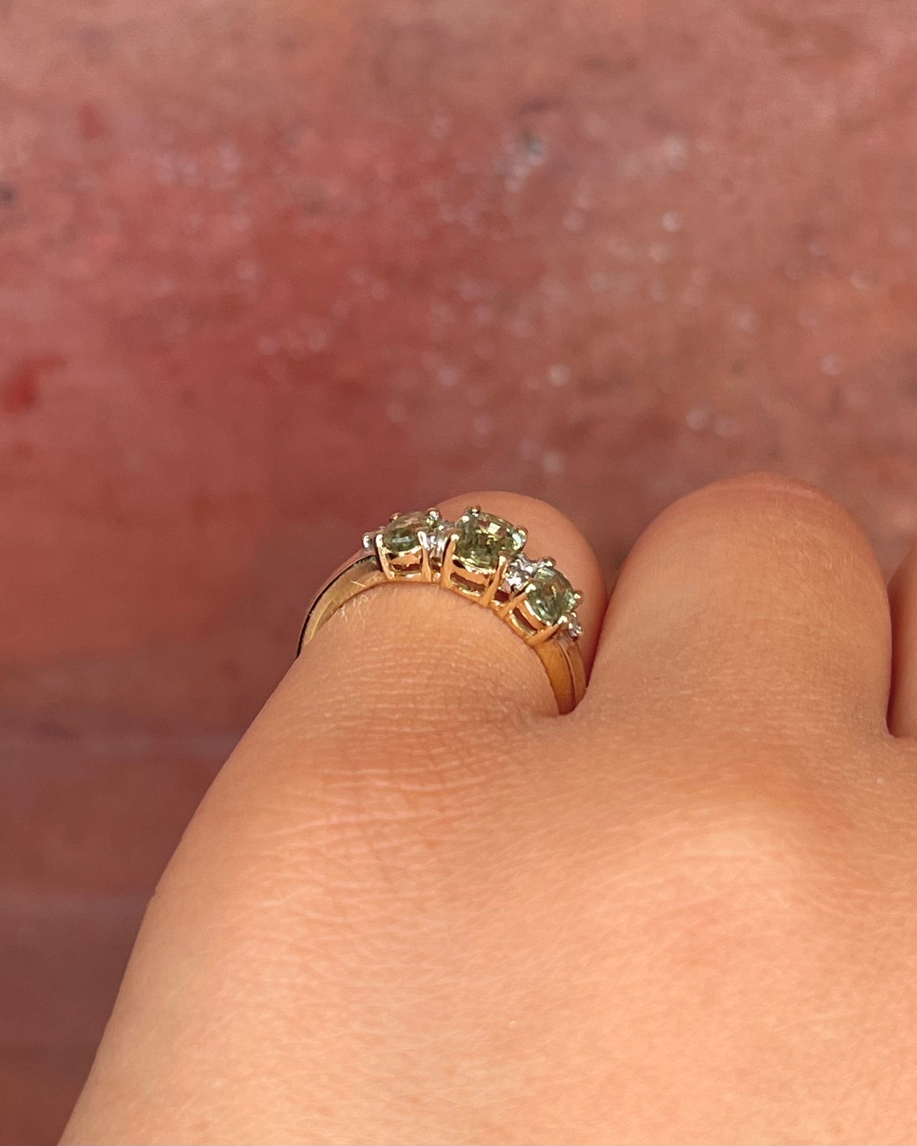 Bague Trilogie Saphirs Verts 1.10 carat "Marion"
