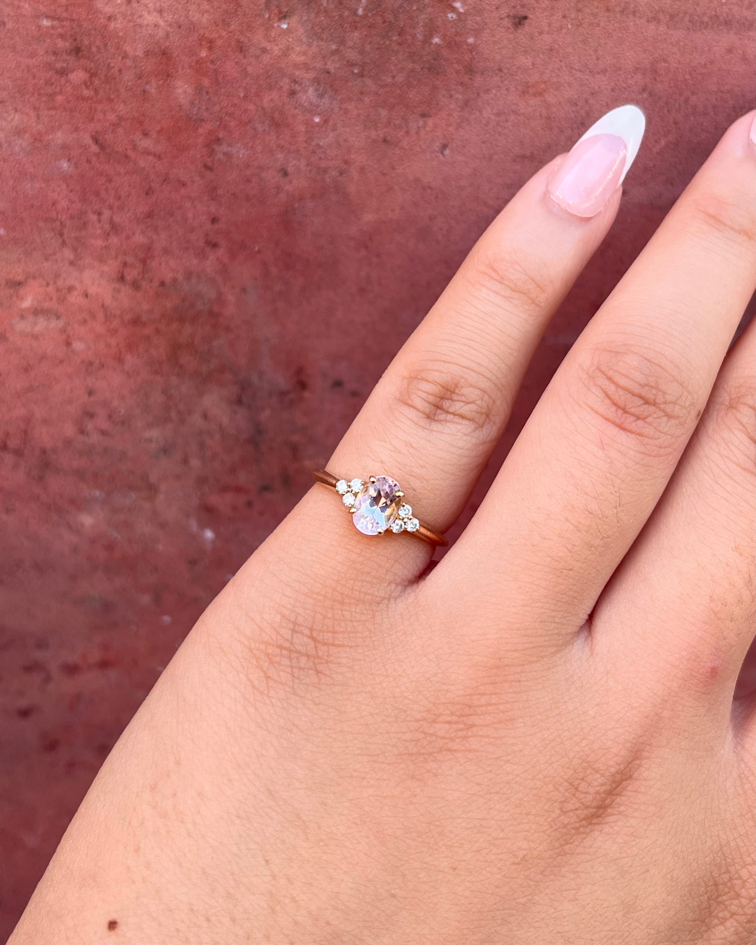 Bague Trilogie Quartz 0.80 carat & Diamants "Adèle"