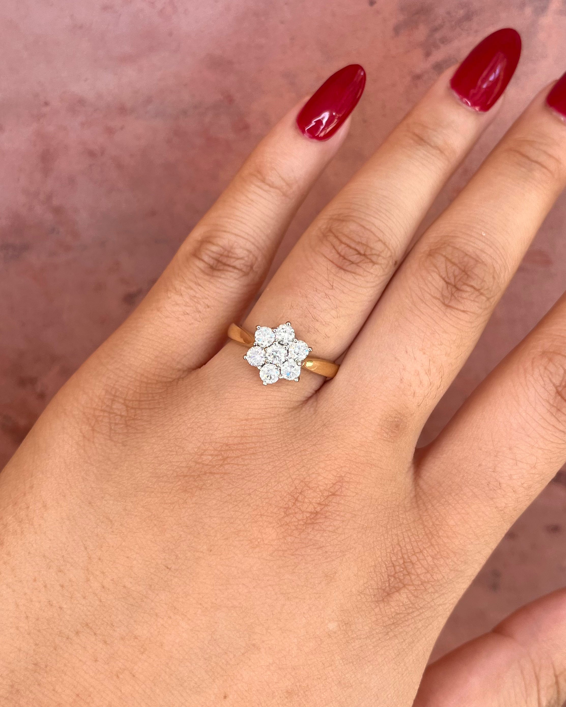 Bague Marguerite Diamants 1 carat 5.12g "Emma"