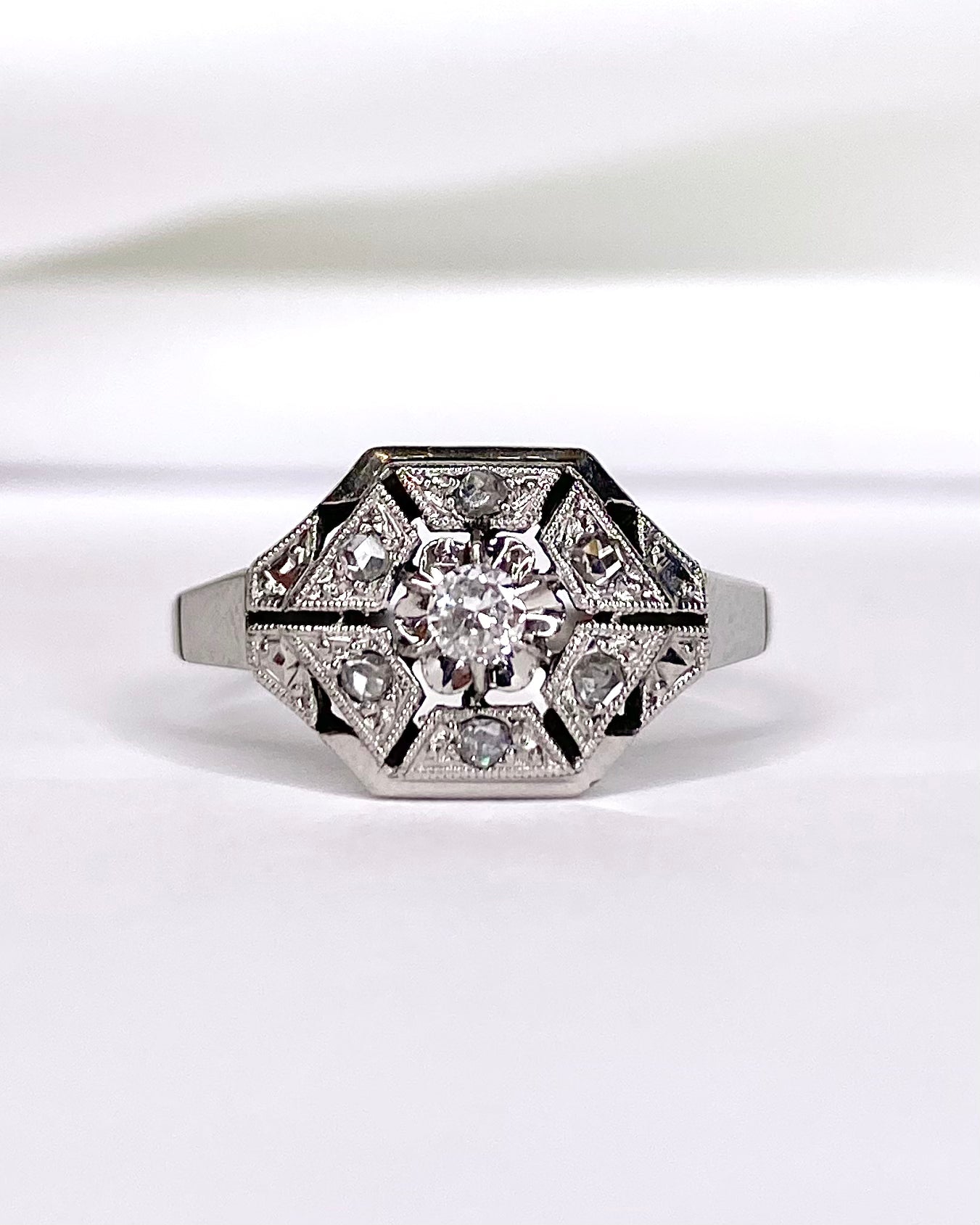 Bague Art-Déco 7 Diamants "Valeria" - Elliade Paris