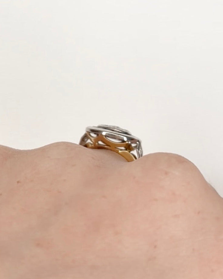 Anillo Art Déco con zafiros 0,80 quilates y diamantes 0,36 quilates "Zita"