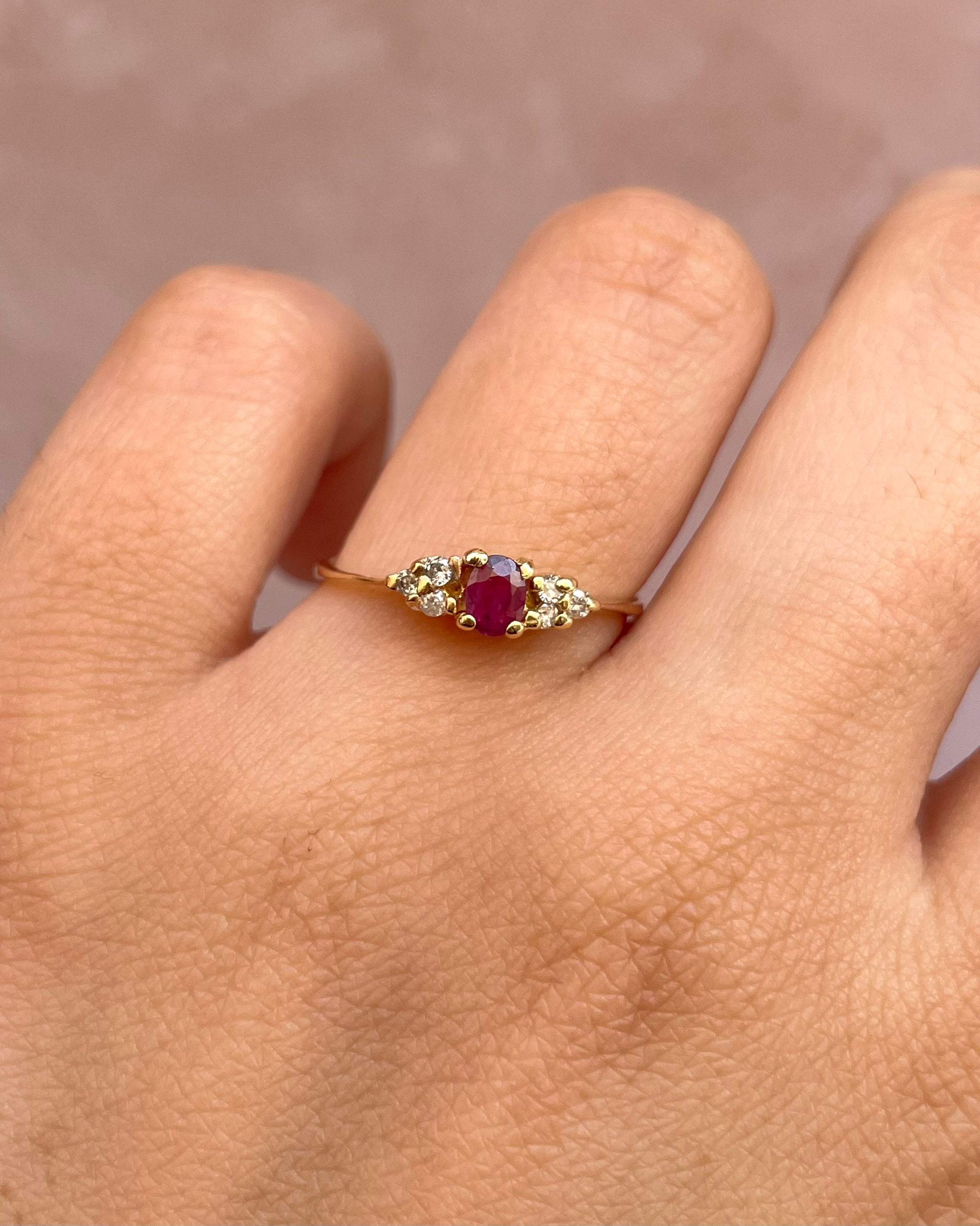 Bague Trilogie Rubis & Diamants "Anna"