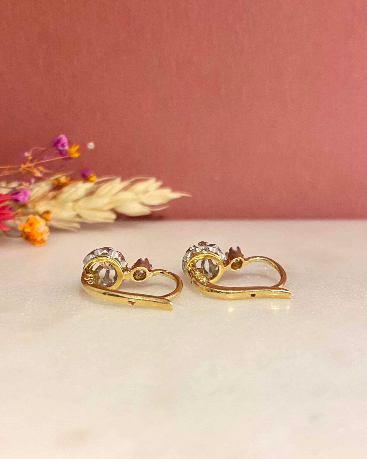 Dormeuses Vintage Diamants "Danaé" - Elliade Paris