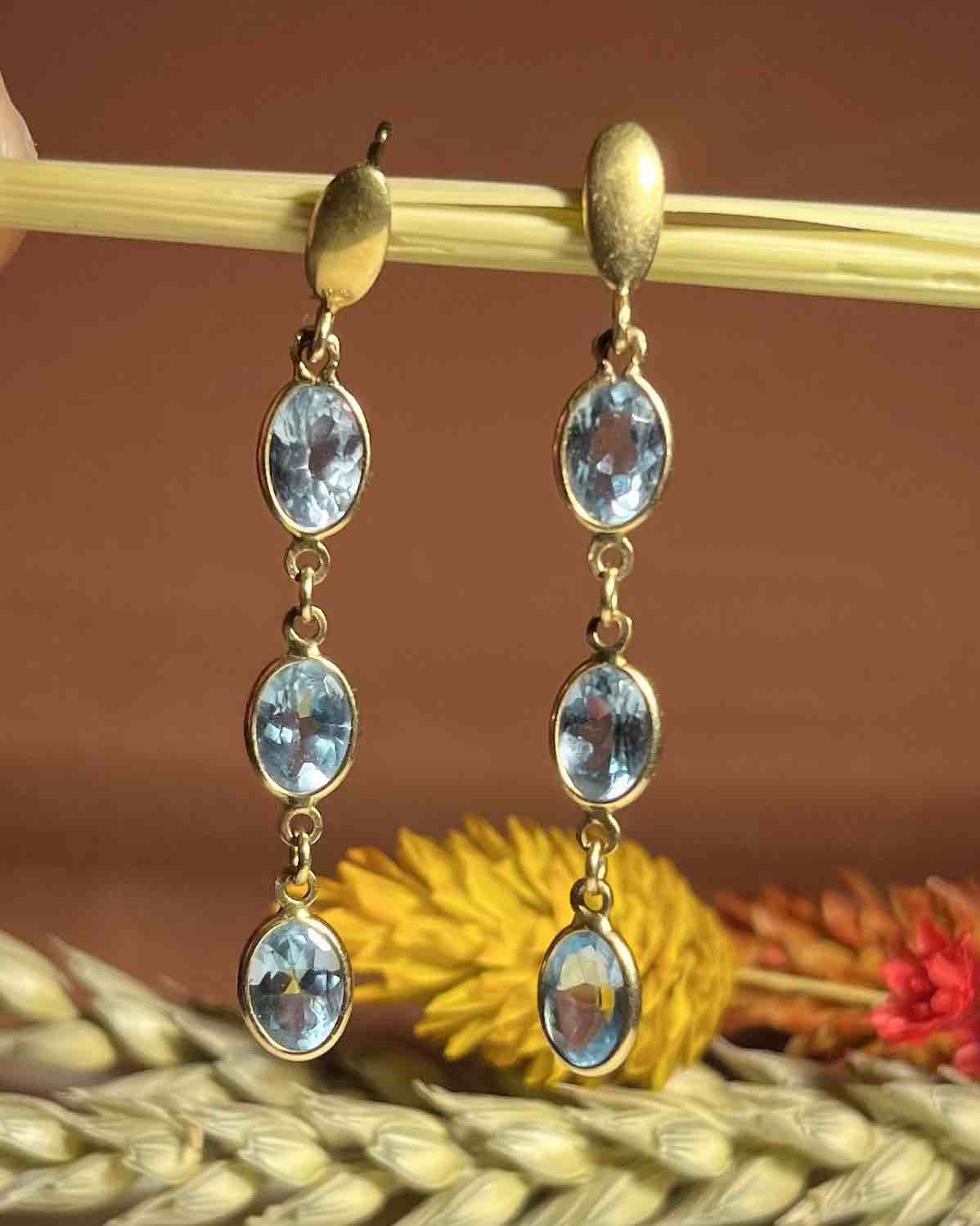 Boucles pendantes Topaze "Jordy"