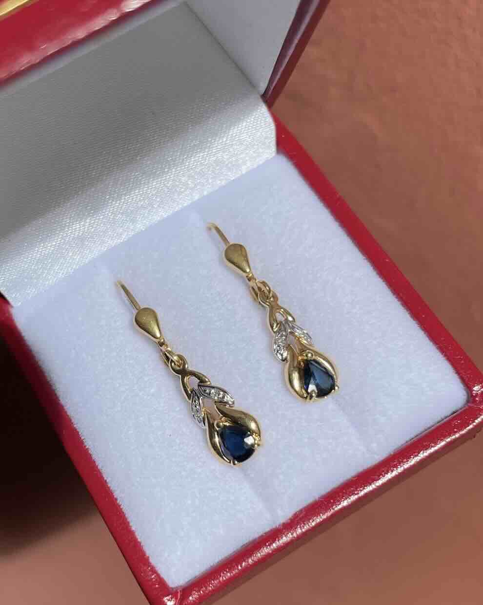 Pendientes "Torelle" de zafiro y diamantes