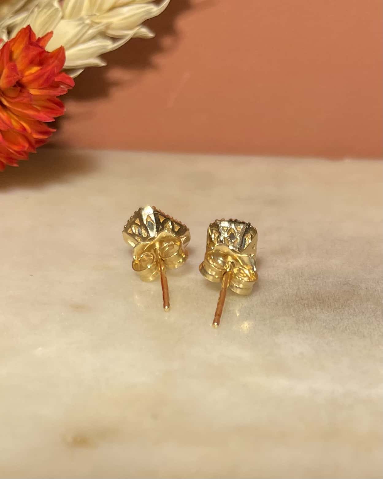 Pendientes vintage "Frida" de topacio y diamantes