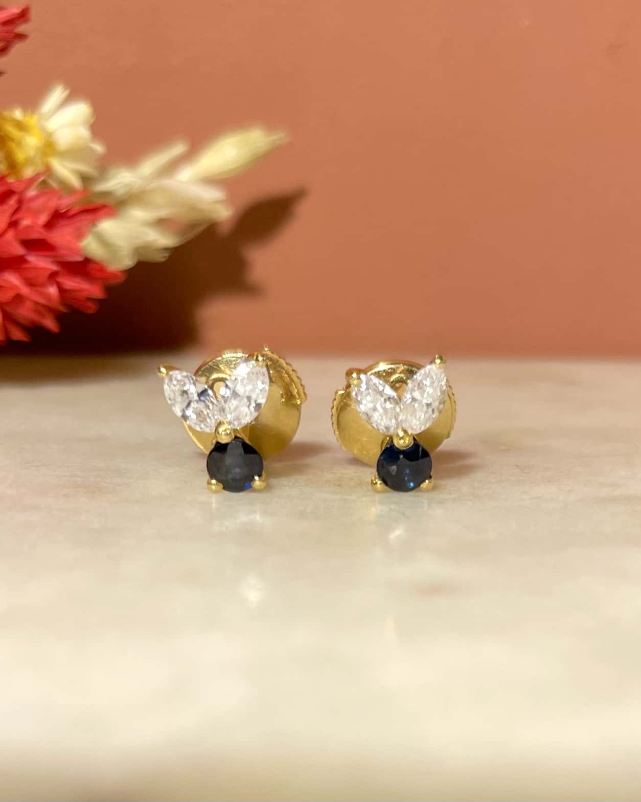 "Khadija" Sapphire & Diamond Earrings
