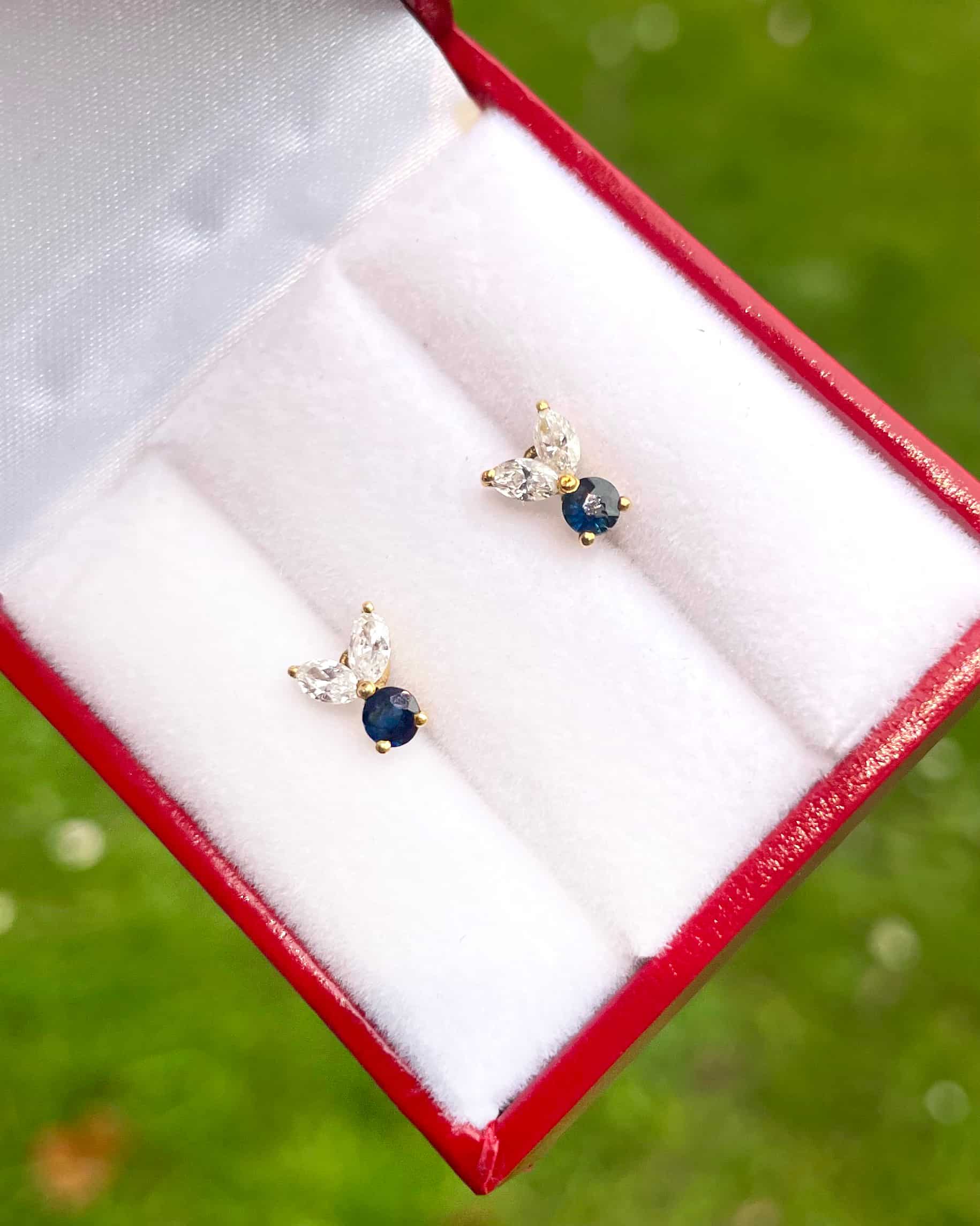 "Khadija" Sapphire & Diamond Earrings