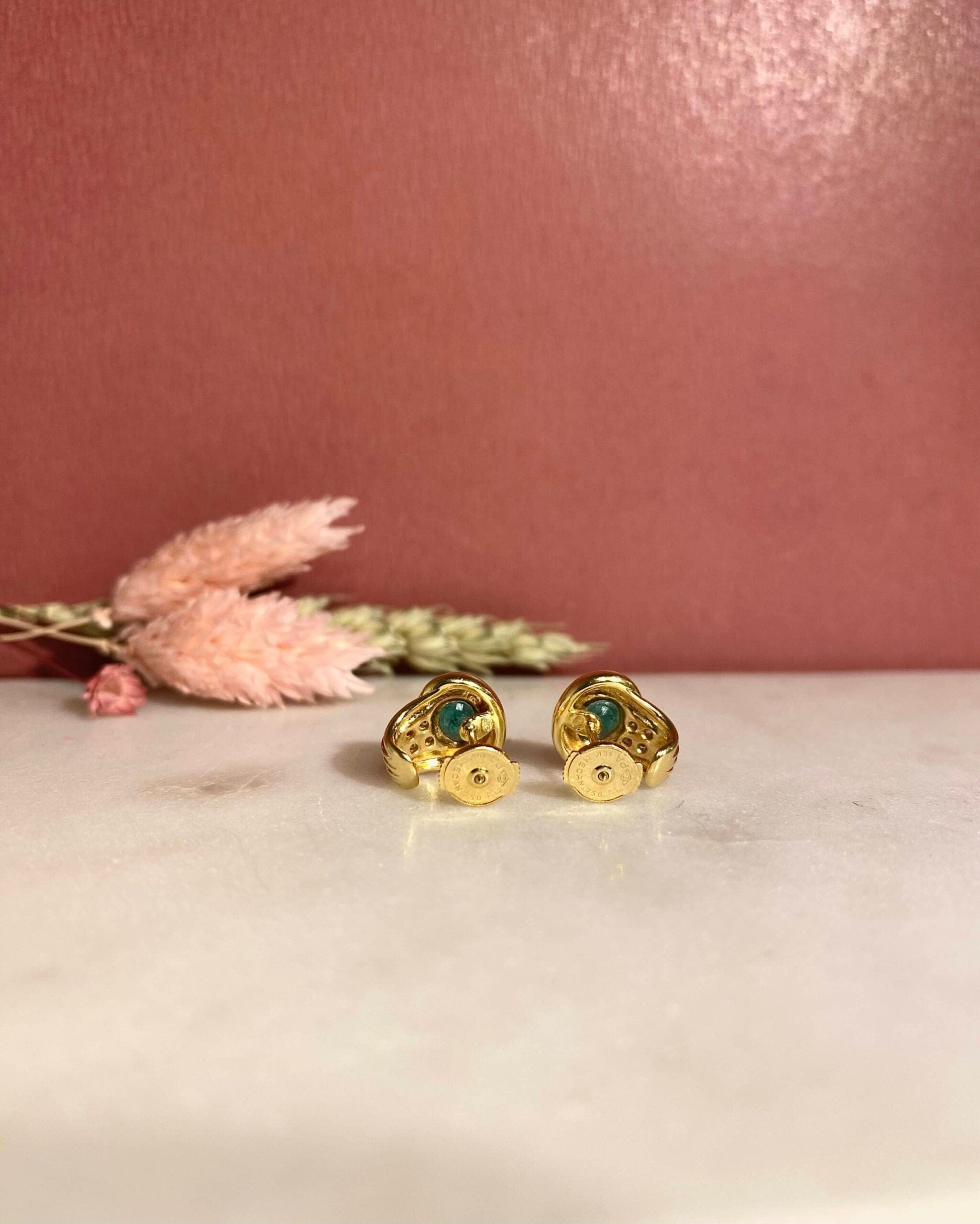 "Edna" 0.60 carat Emerald & Diamond Earrings