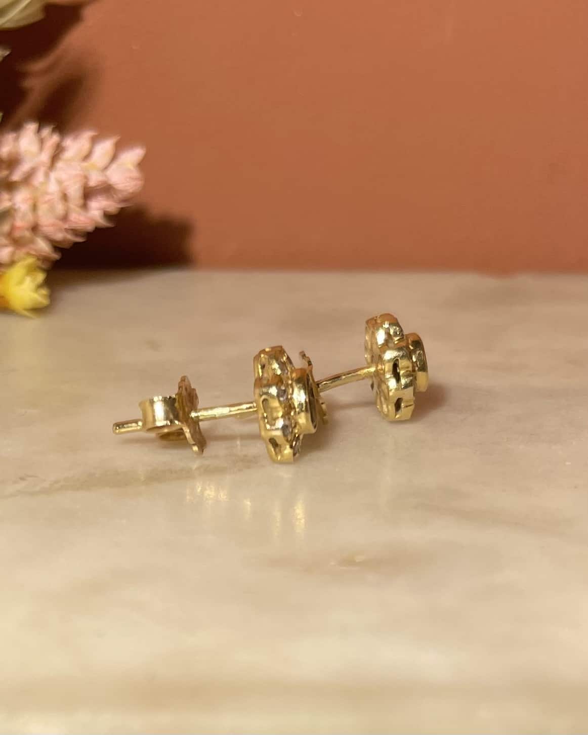 "Yuriana" Emerald & Diamond Daisy Earrings