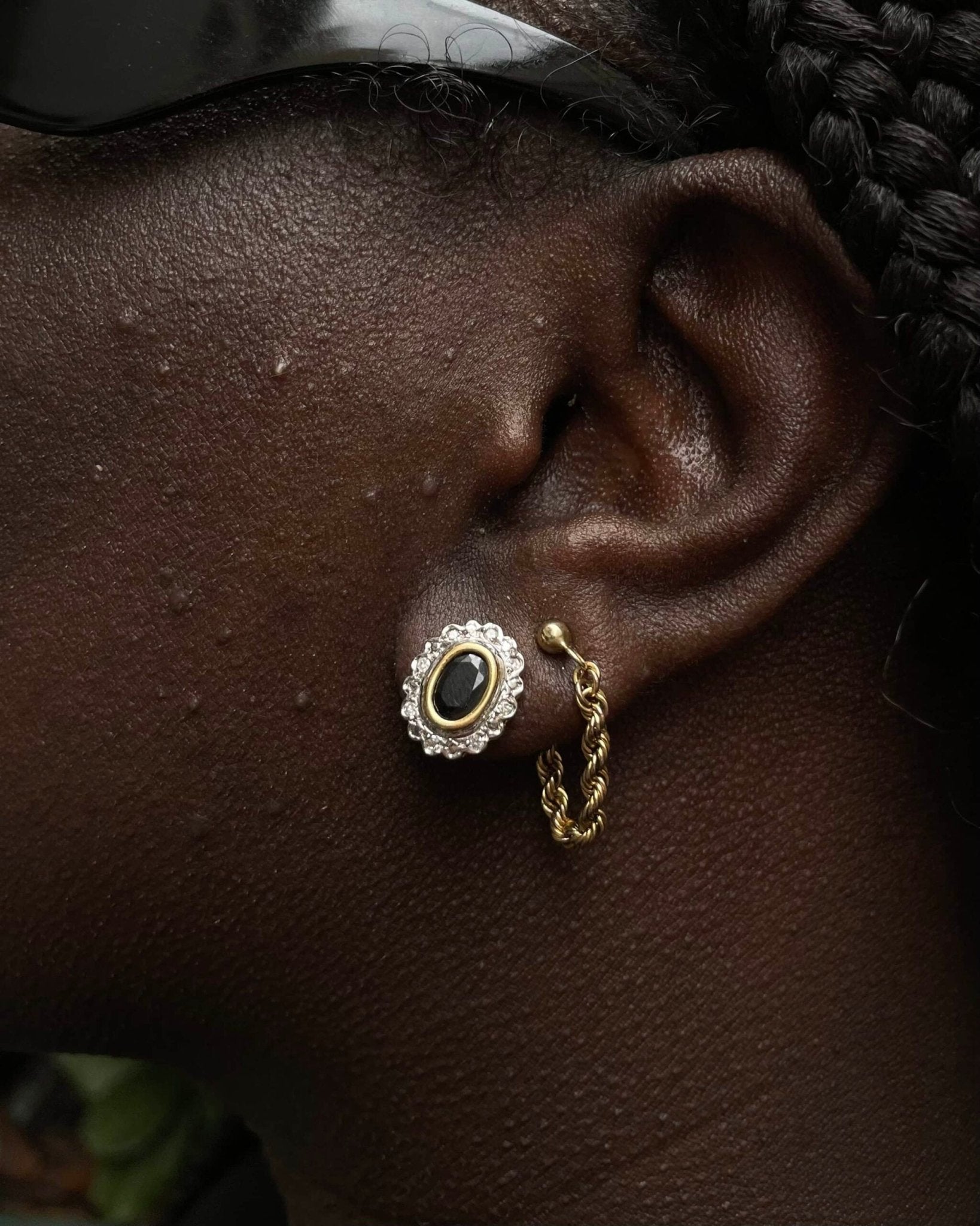 Boucles Marguerite Saphir & Diamants "Ezra" - Elliade Paris