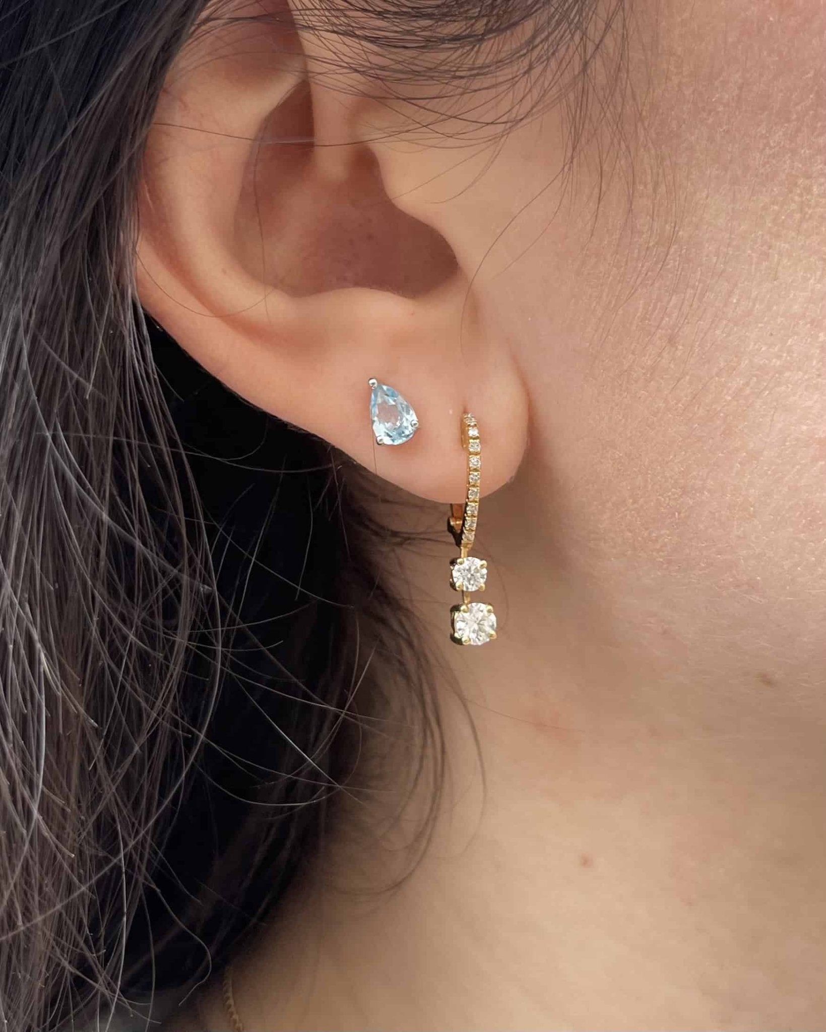 Boucles Pendantes Diamants 0.61 carat "Delila" - Elliade Paris