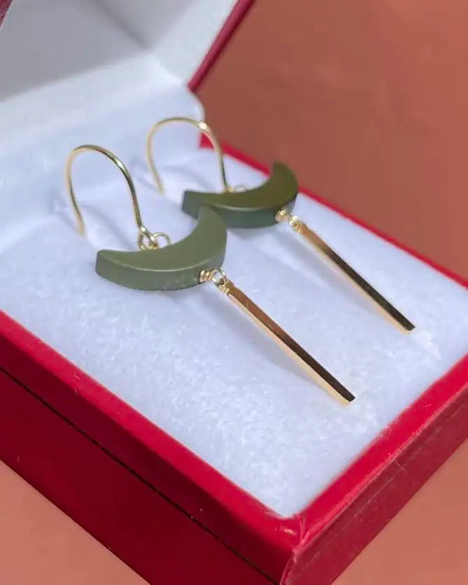 "Louna" Gold Moon Earrings