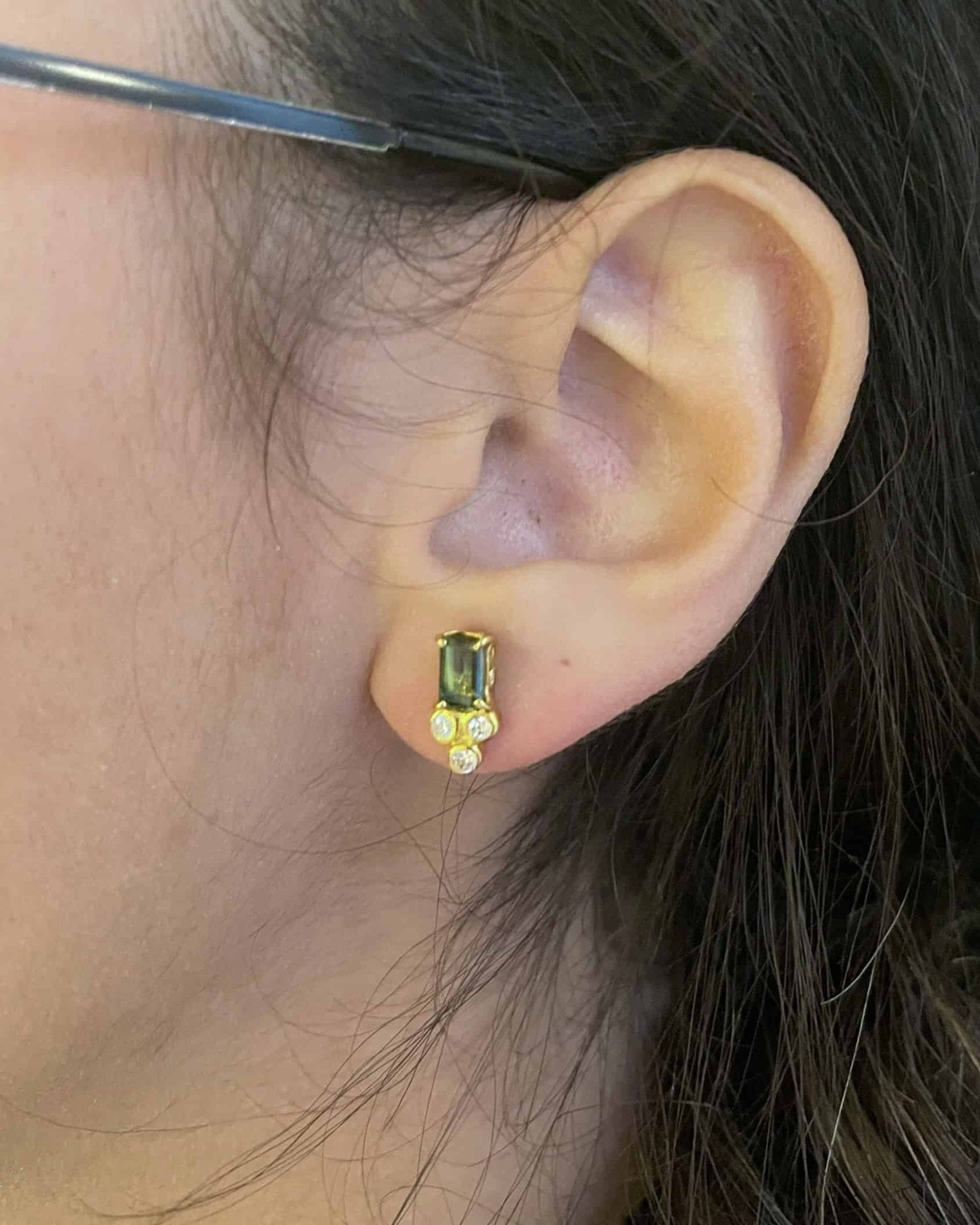 Boucles Tourmalines 0.72 carat et Diamants "Indie" - Elliade Paris