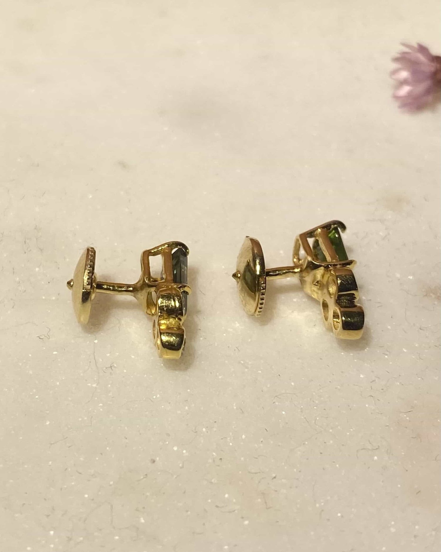 Boucles Tourmalines 0.72 carat et Diamants "Indie" - Elliade Paris