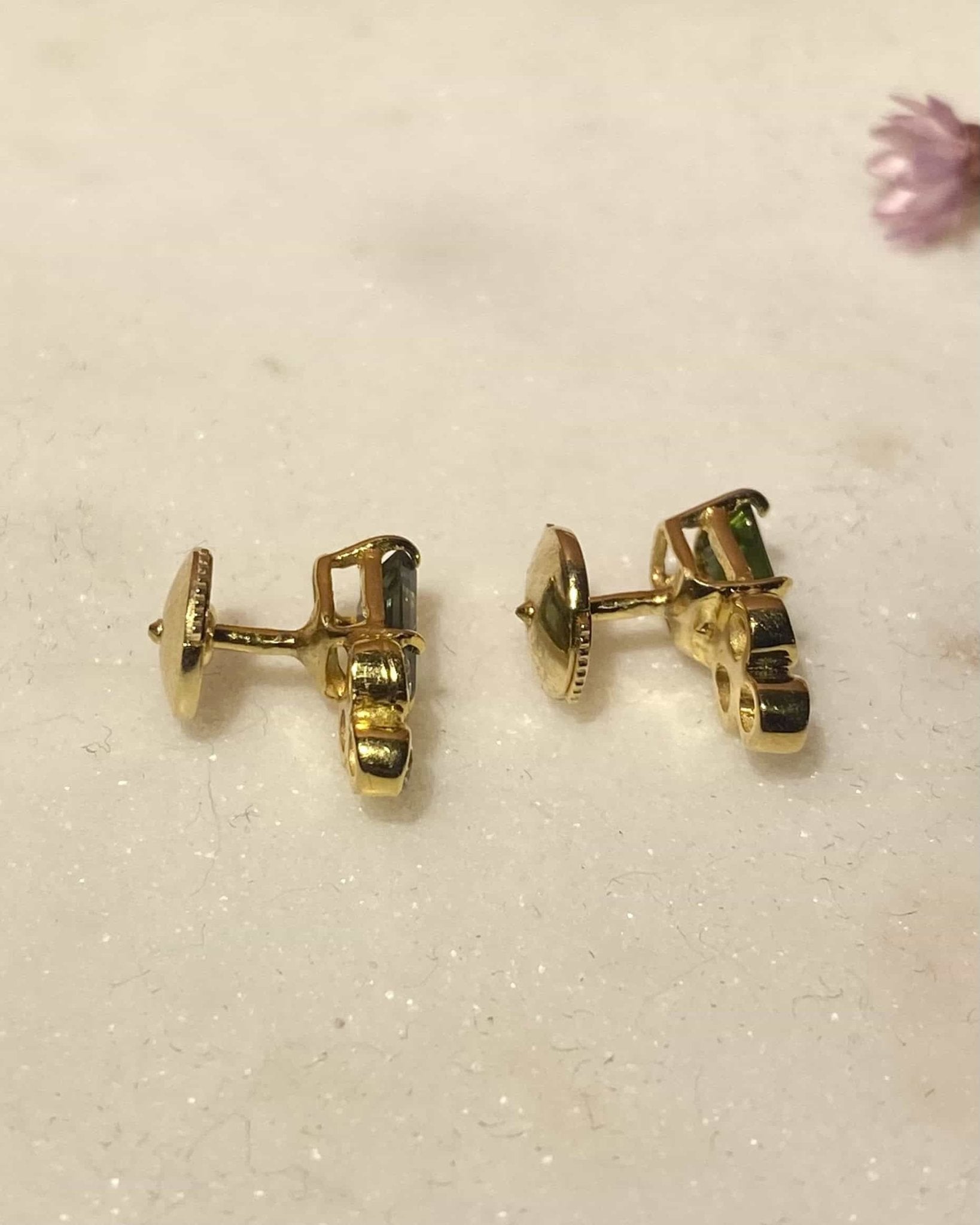 Boucles Tourmalines 0.72 carat et Diamants "Indie" - Elliade Paris