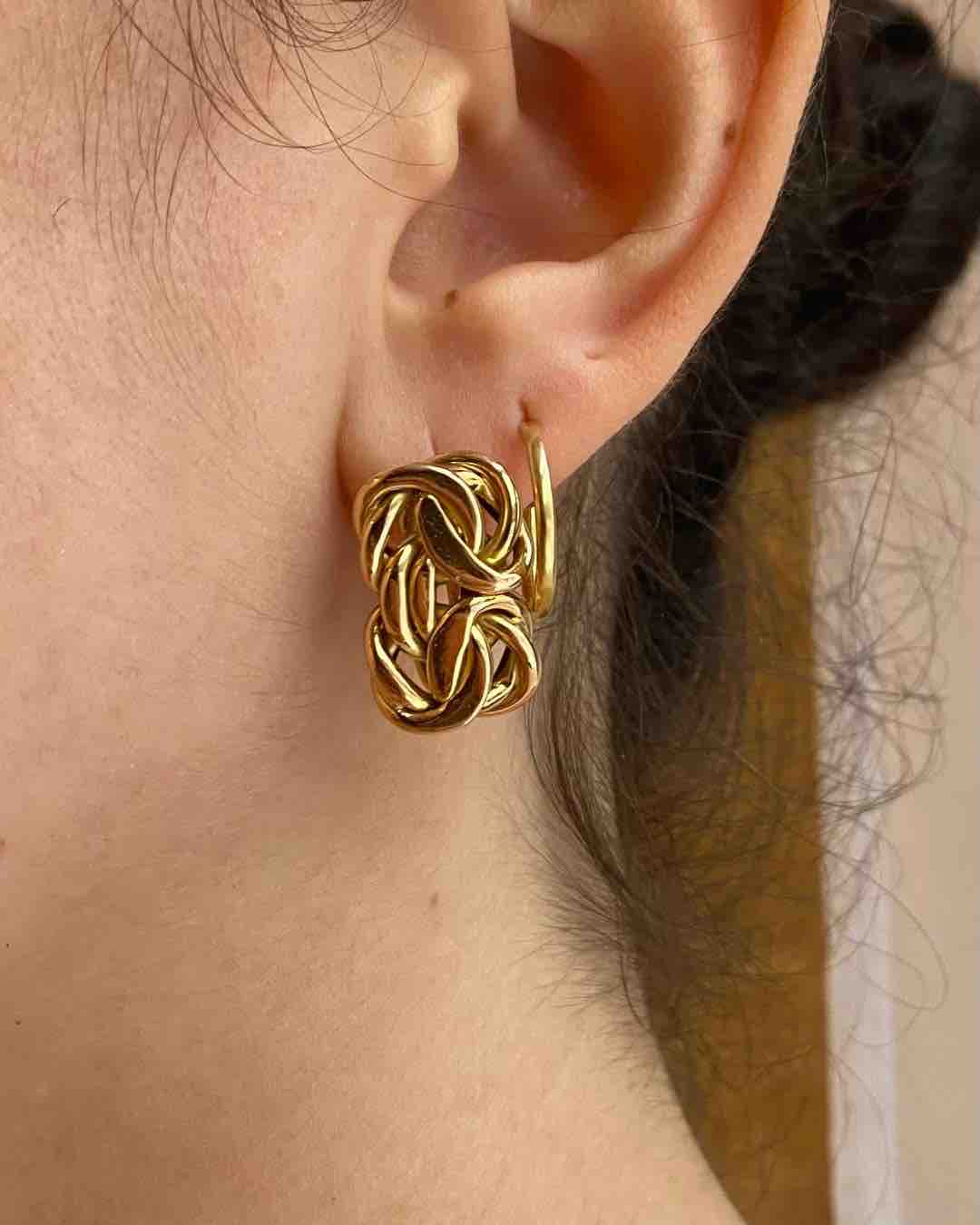 Boucles Vintage Torsadées or jaune 18 carats "Hadleigh" - Elliade Paris
