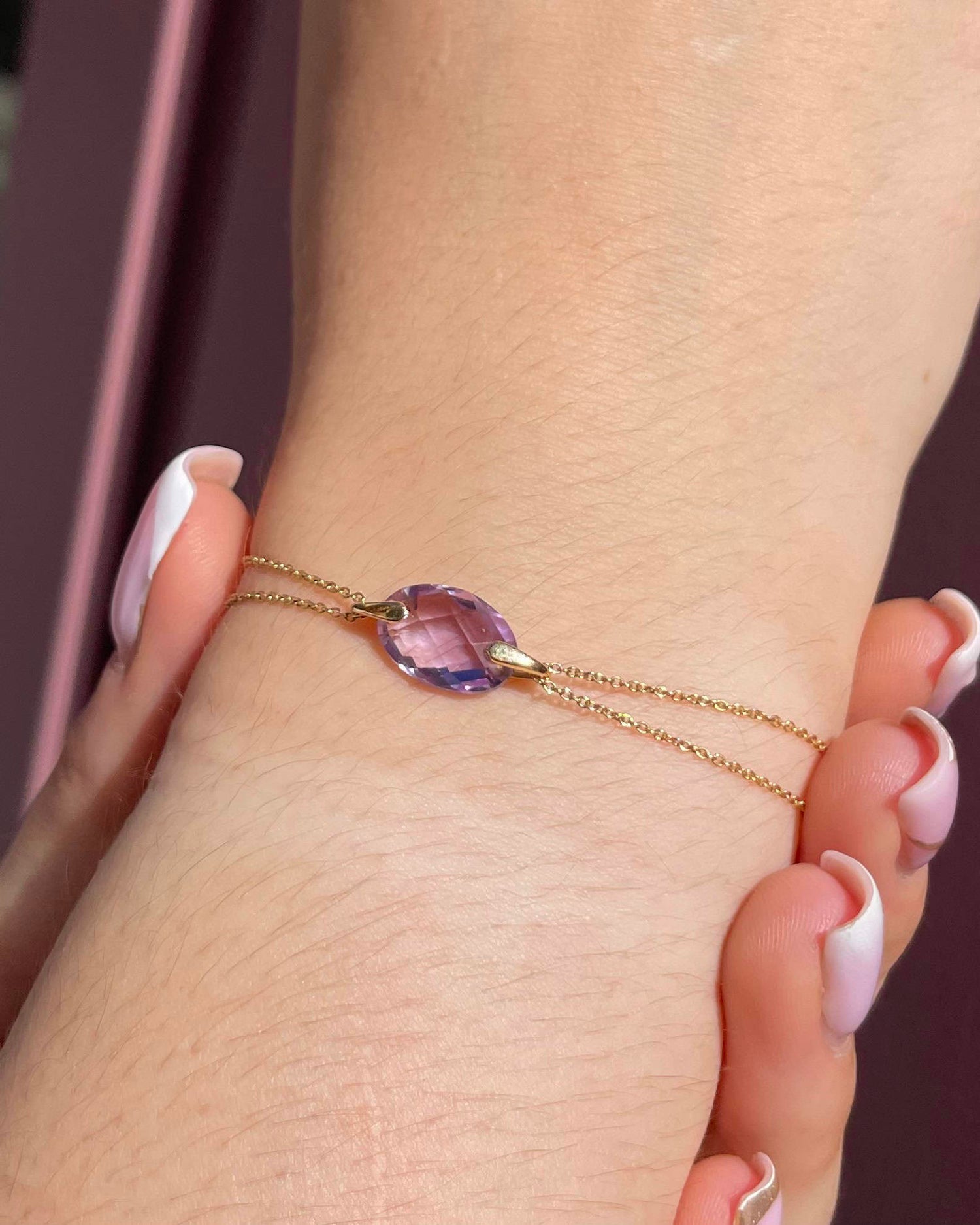 Bracelet Améthyste 2.50 carats vintage "Kélia" - Elliade Paris