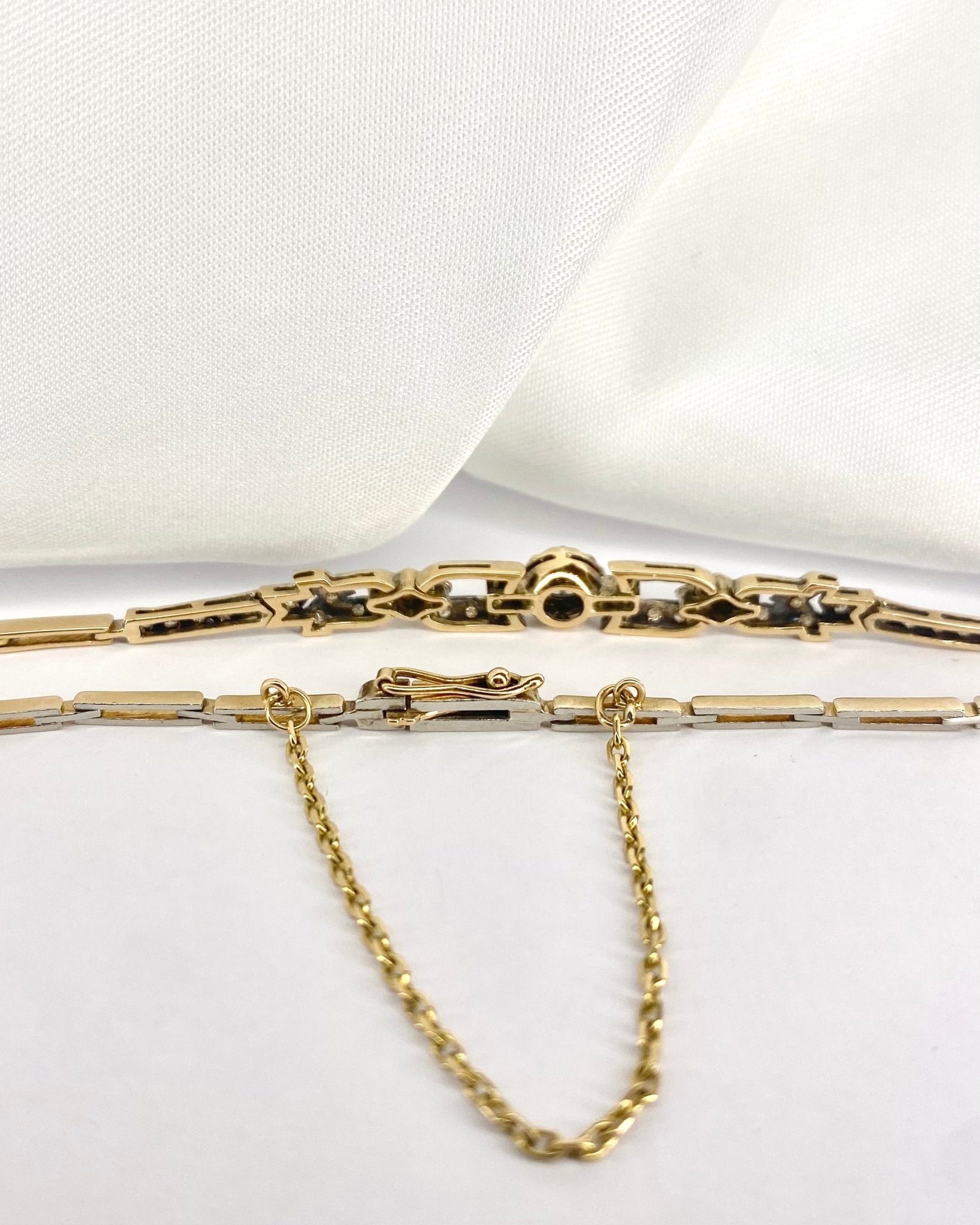 Bracelet Art - déco 40 Diamants & or 18 carats 7,18g "Dona" - Elliade Paris