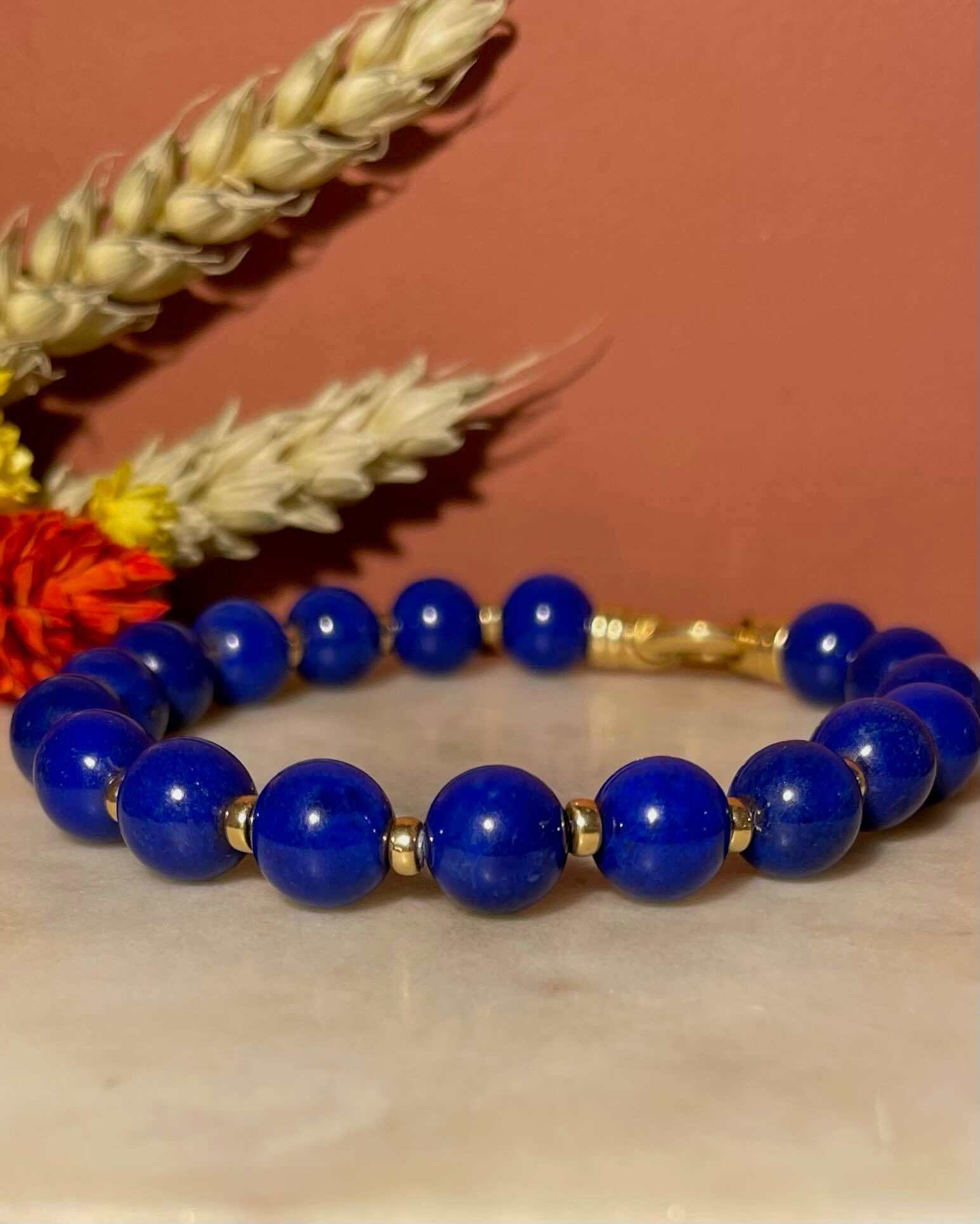 Pulsera de cuentas de lapislázuli “Liba”