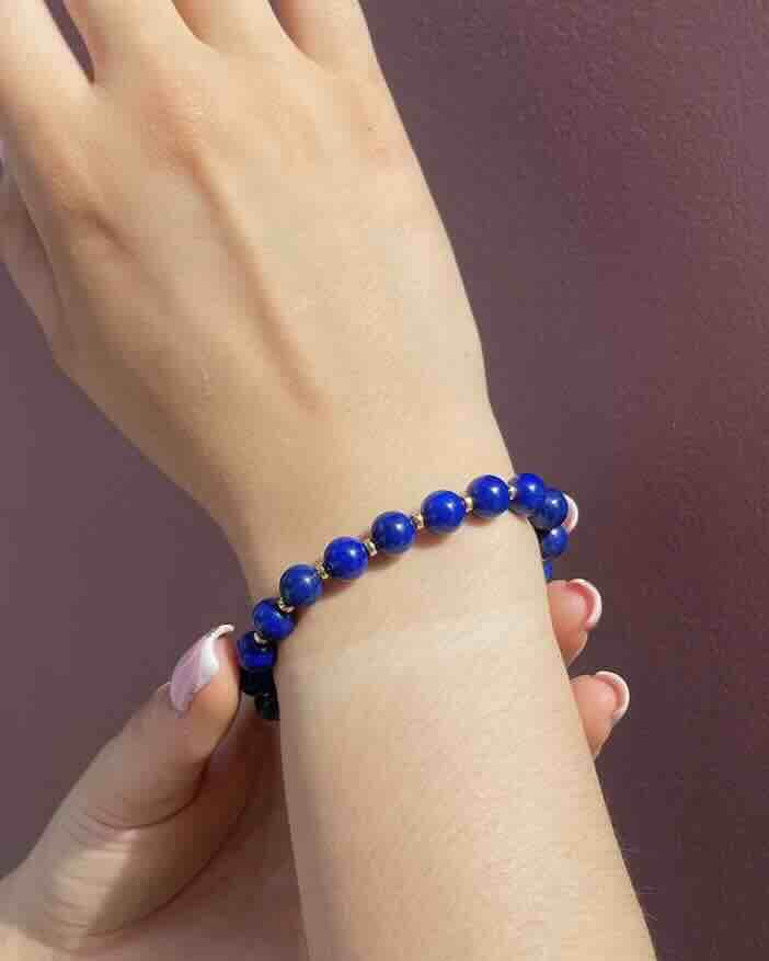 Bracelet perles Lapis - Lazuli "Liba" - Elliade Paris