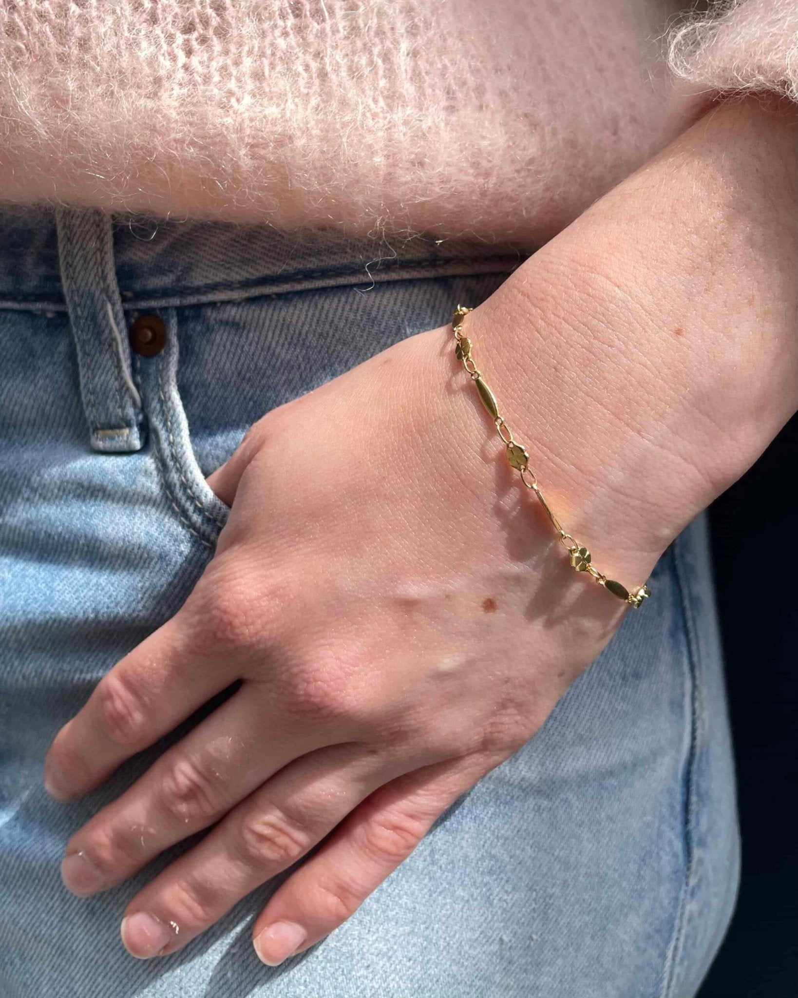 Bracelet Vintage Trèfles or 18 carats "Sofya" - Elliade Paris