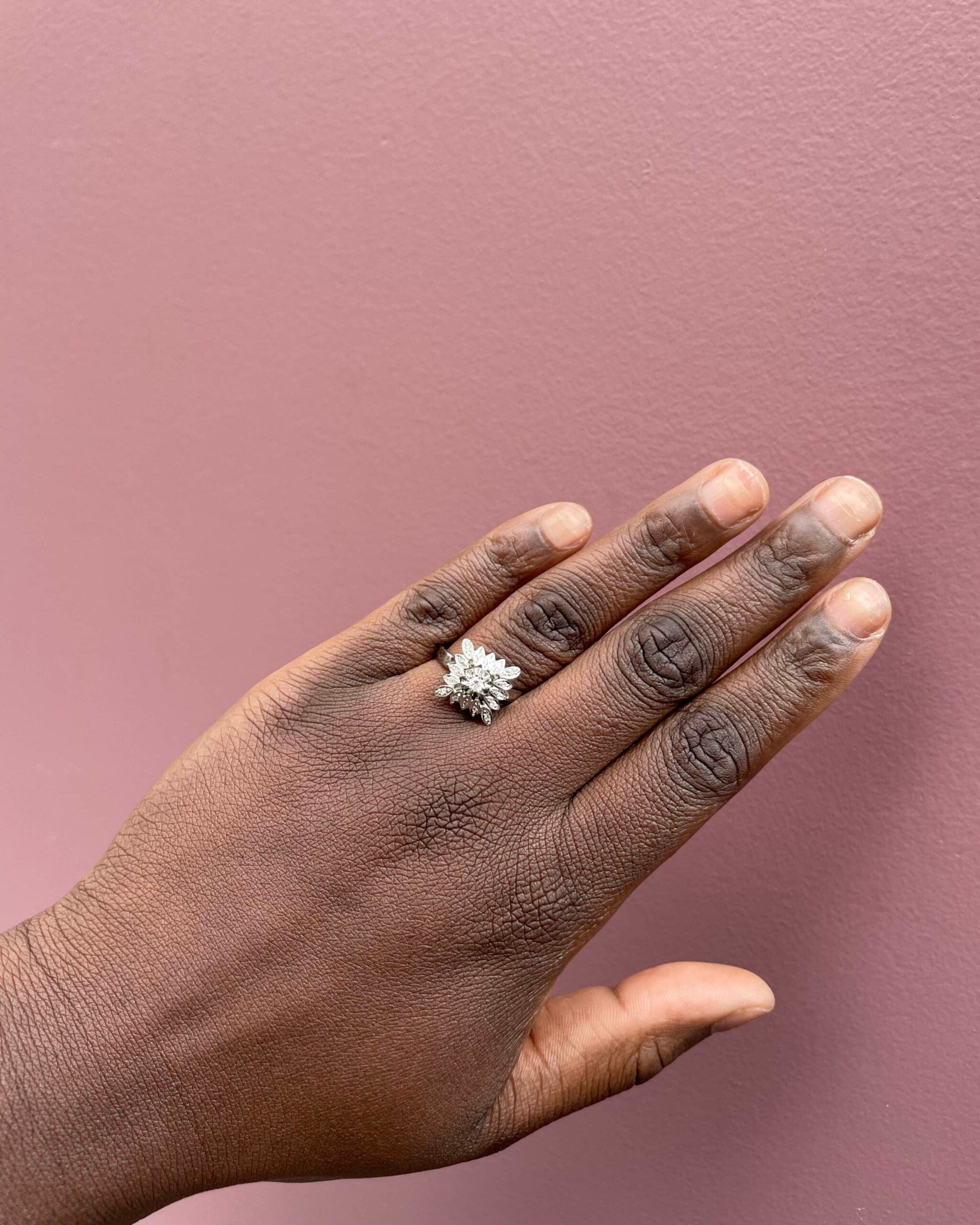 Anillo "Norah" con 17 diamantes y margaritas