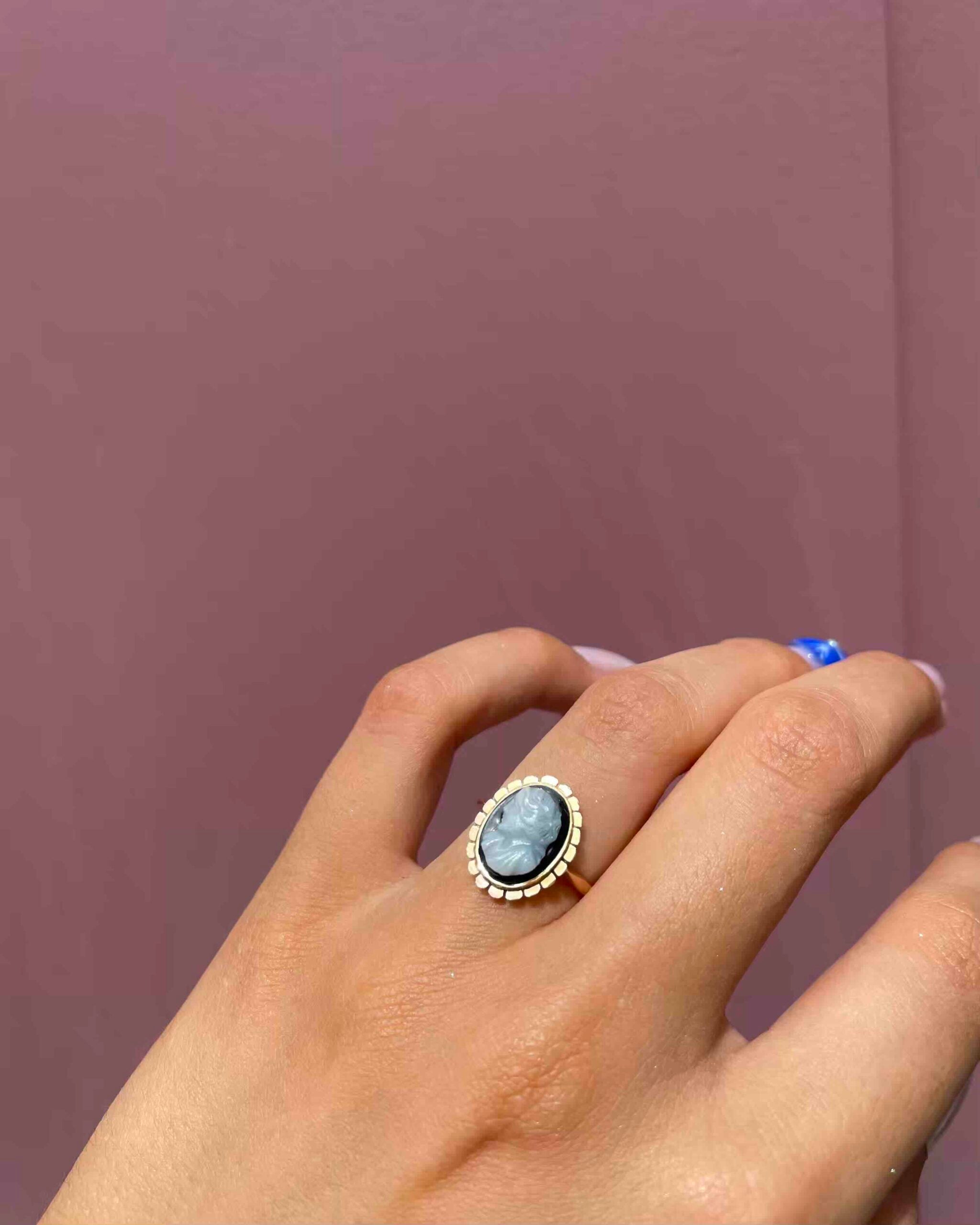 Bague vintage Camée Agate "Eleanor" - Elliade Paris