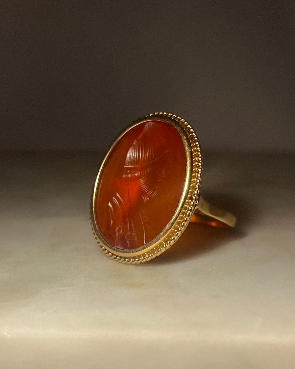 Vintage Carnelian Intaglio Ring "Carthage"