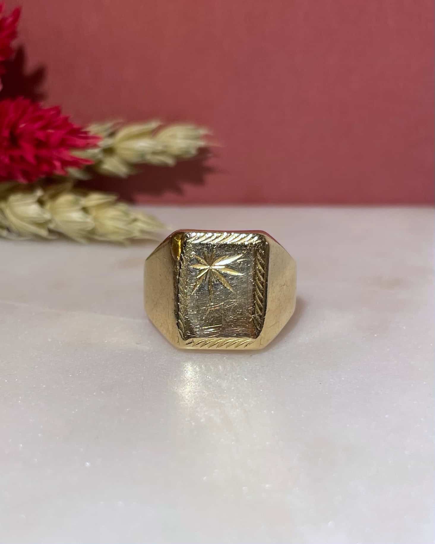 Chevalière Vintage Or 18 carats "Shawna"