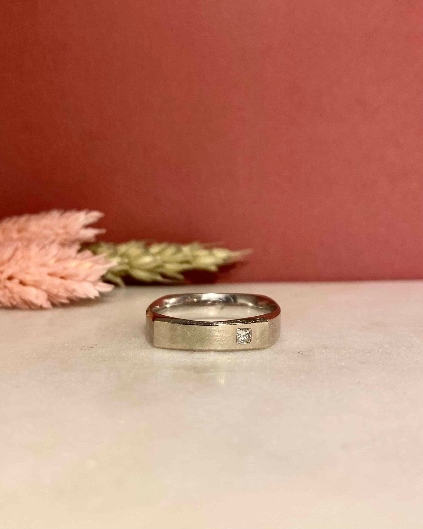 Chevalière Jonc Vintage Diamant "Camille" - Elliade Paris