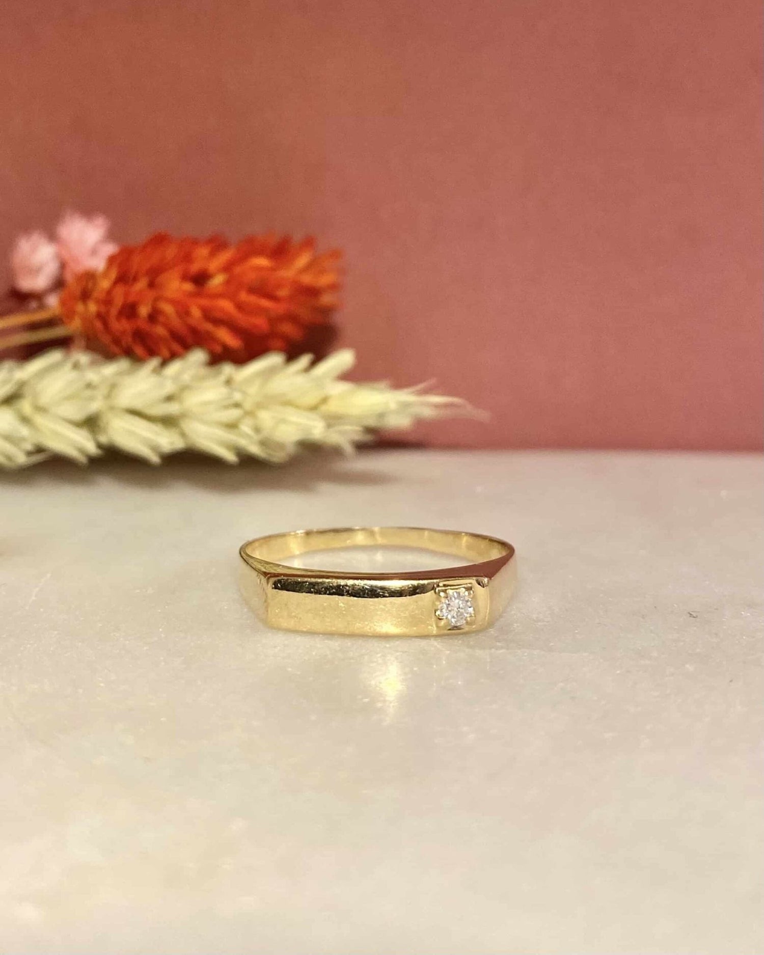 Chevalière Or 18 carats & Diamant "Trixie" - Elliade Paris
