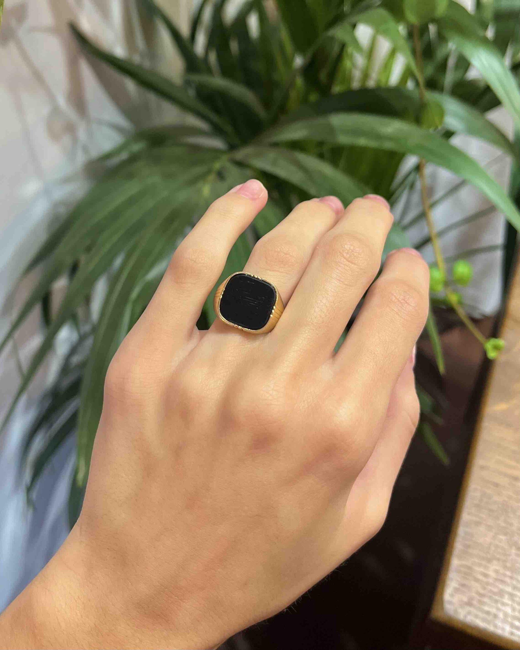 Bague chevalière Onyx "Spencer"
