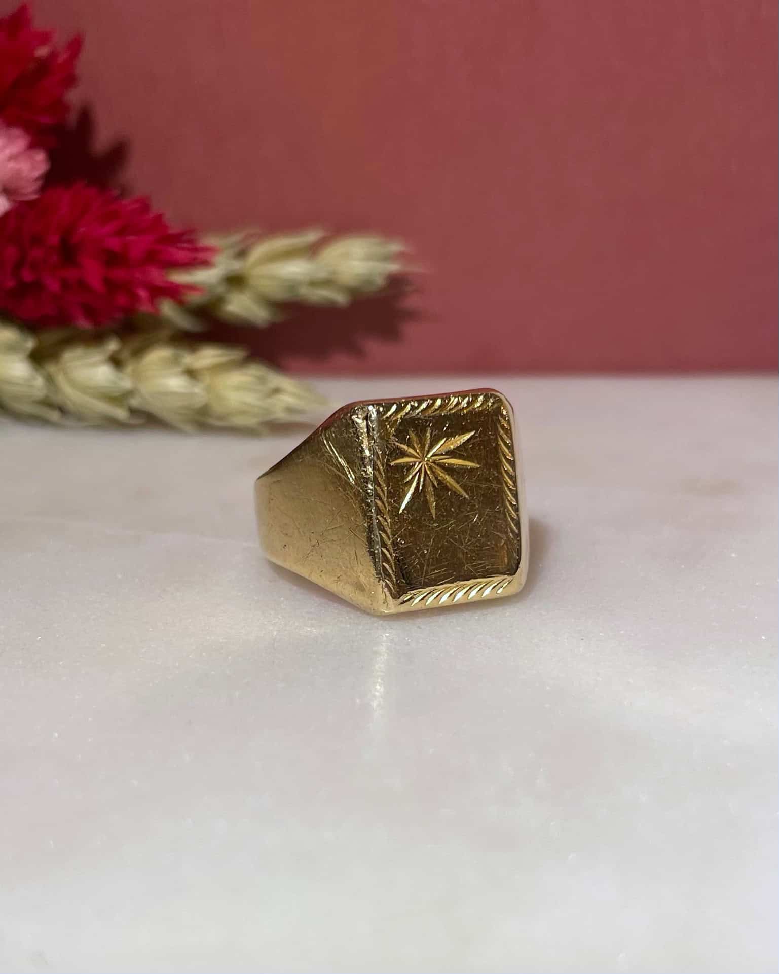 Chevalière Vintage Or 18 carats "Shawna"