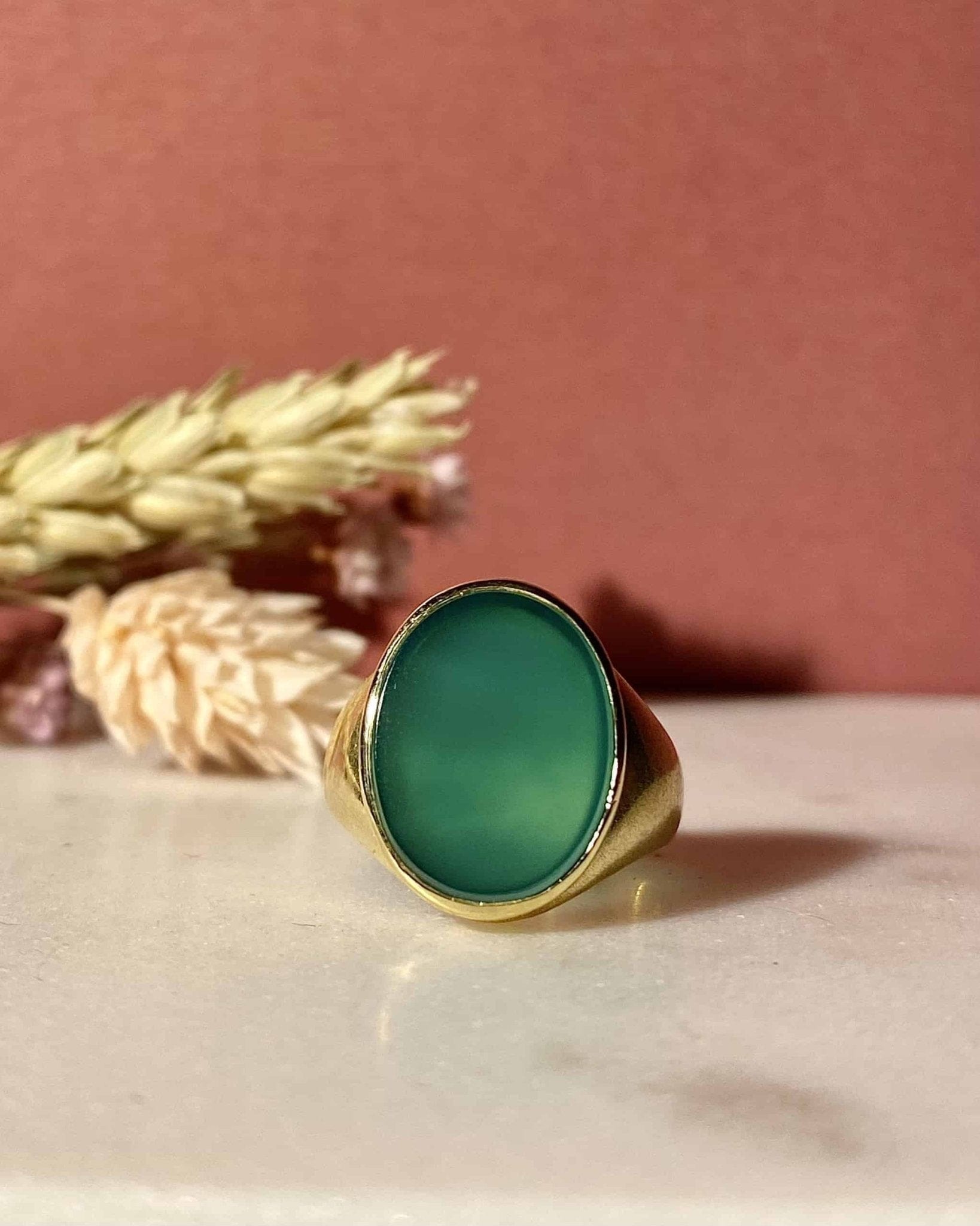 Chevalière vintage Calcedoine 2.50 Carats "Indy" - Elliade Paris